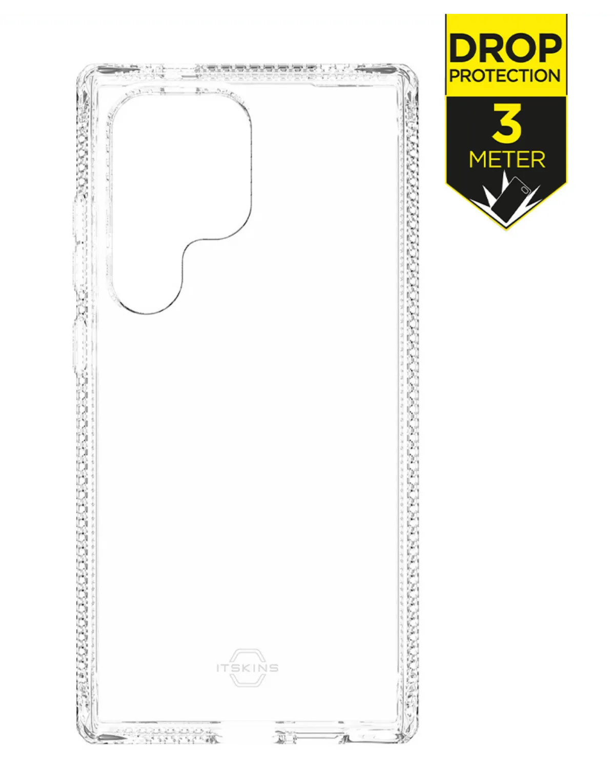 Transparant ITSKINS Spectrum Clear R hoesje voor Samsung Galaxy S24 Ultra met valbescherming tot 3 meter.
