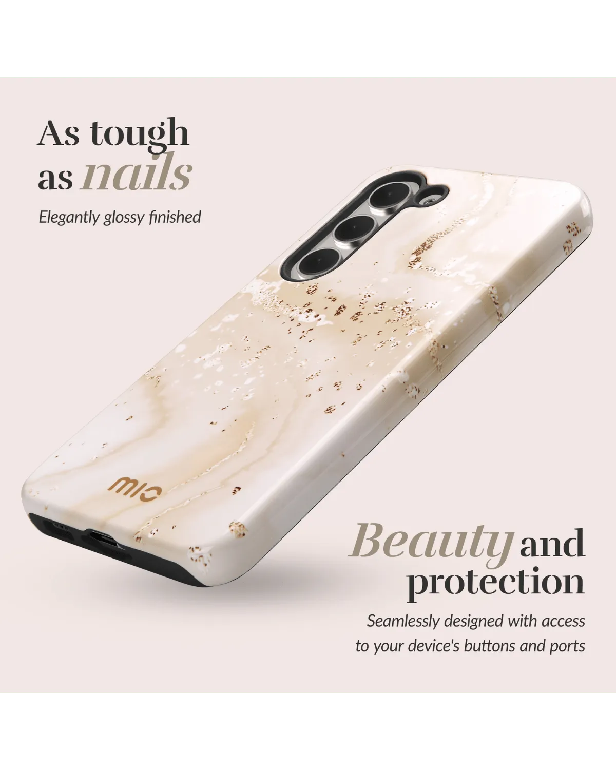 Mio By Mobilize Mio Gold Marble Magsafe Compatibel Telefoonhoesje Samsung A35 5G Zand Goud