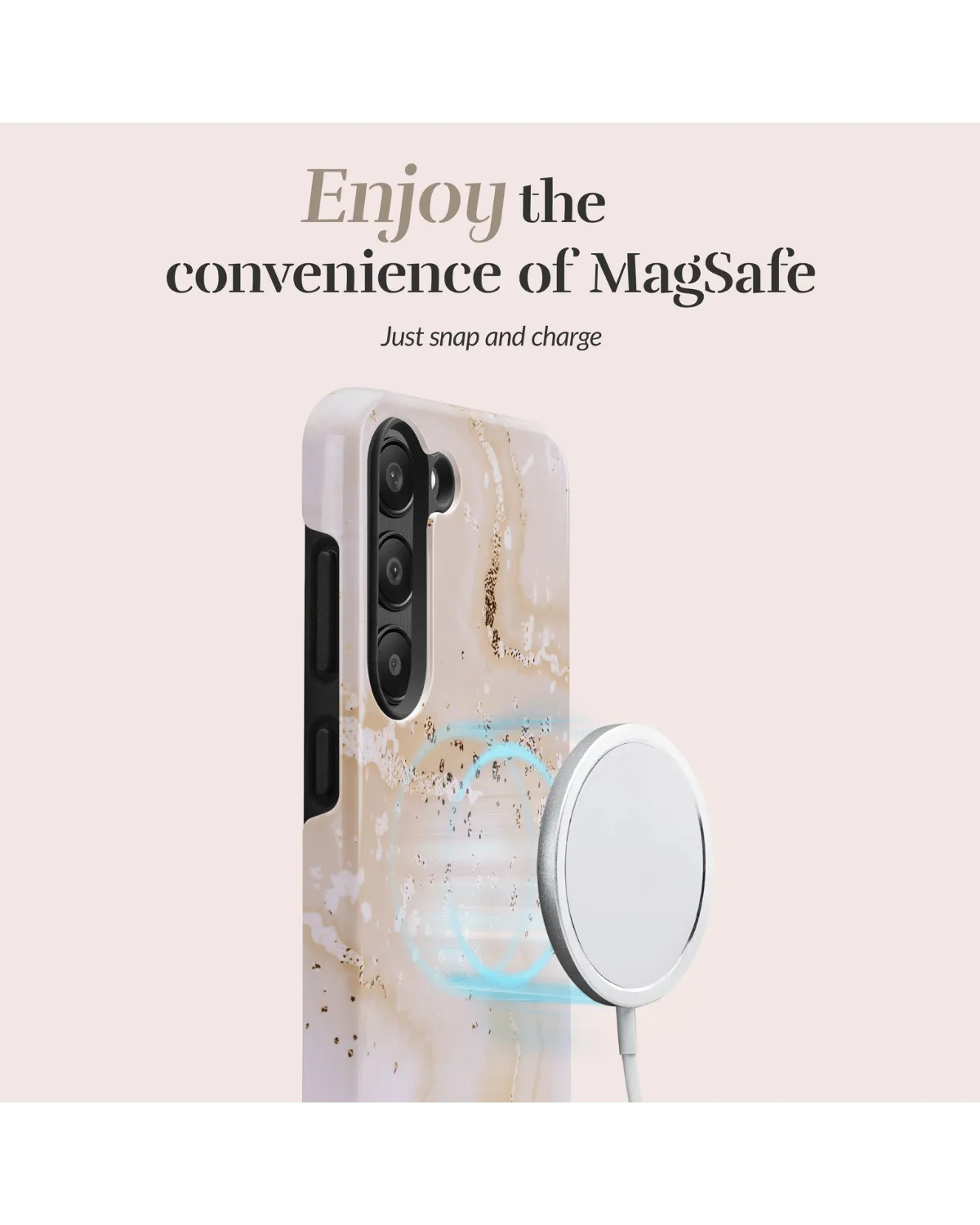 Mio By Mobilize Mio Gold Marble Magsafe Compatibel Telefoonhoesje Samsung A35 5G Zand Goud