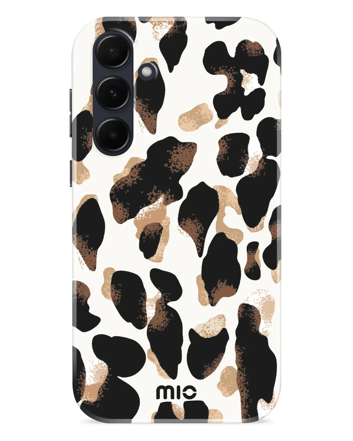 Telefoonhoesje met panterprint van Mio By Mobilize voor Samsung Galaxy A55, matte afwerking en MagSafe-compatibel