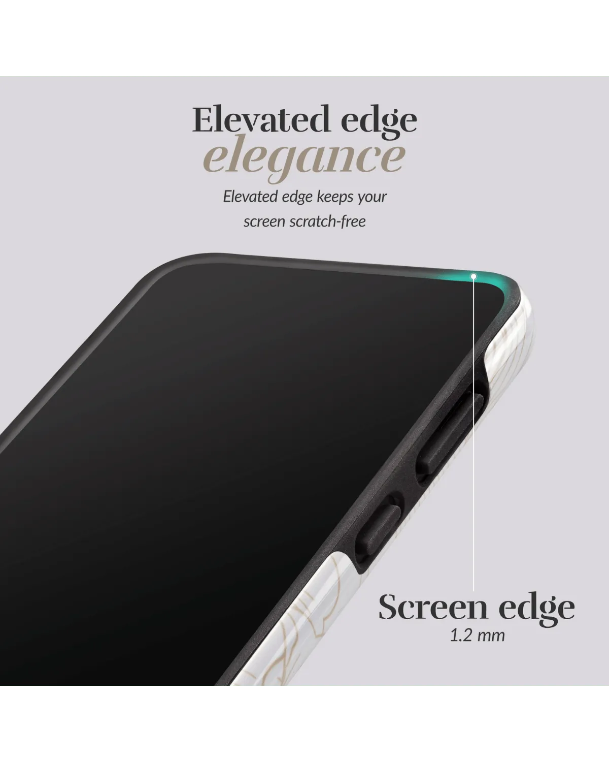 Samsung S24 Ultra 5G hoesje met verhoogde randen voor extra bescherming, wit bloemenpatroon.