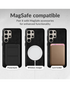 Mobilize wallet case met MagSafe-compatibiliteit, geschikt voor powerbank, draadloze oplader en kaarthouder.