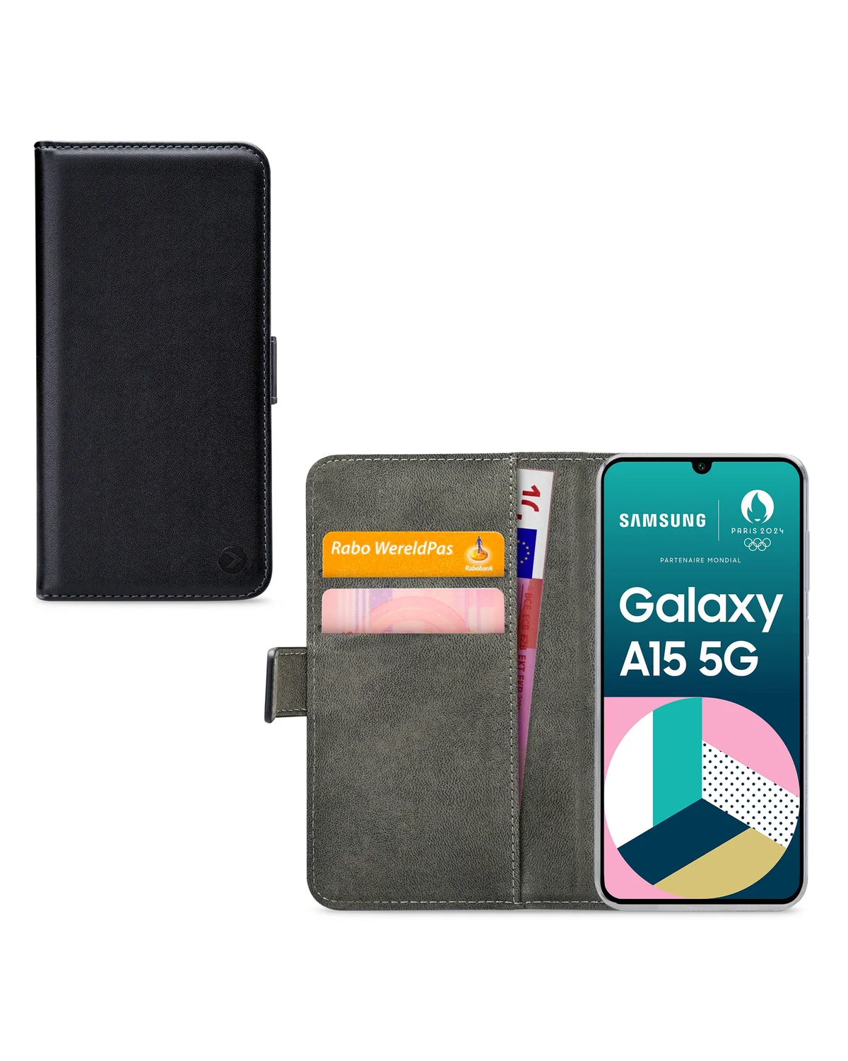 Mobilize Classic Gelly Wallet Book Case Telefoonhoesje Samsung Galaxy A15 4G-5G Zwart