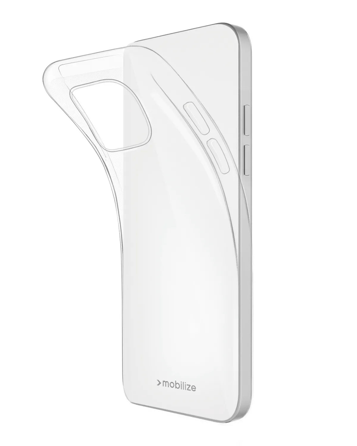 Transparant TPU hoesje voor Samsung Galaxy A55 met verhoogde cameraring en stijlvolle merknaam.