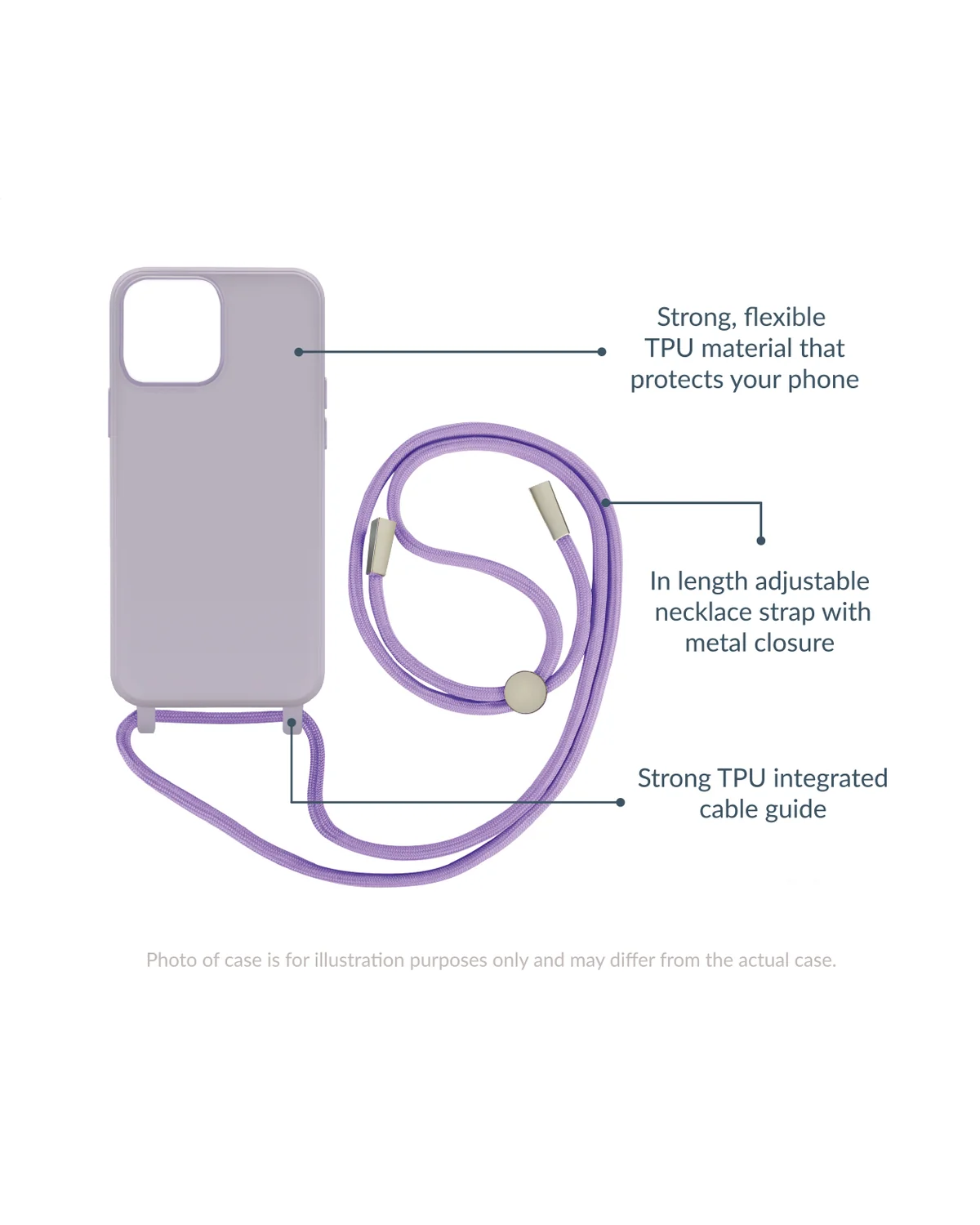 Mobilize Lanyard Gelly Case Telefoonhoesje Samsung Galaxy A15 4G-5G Pastel Paars