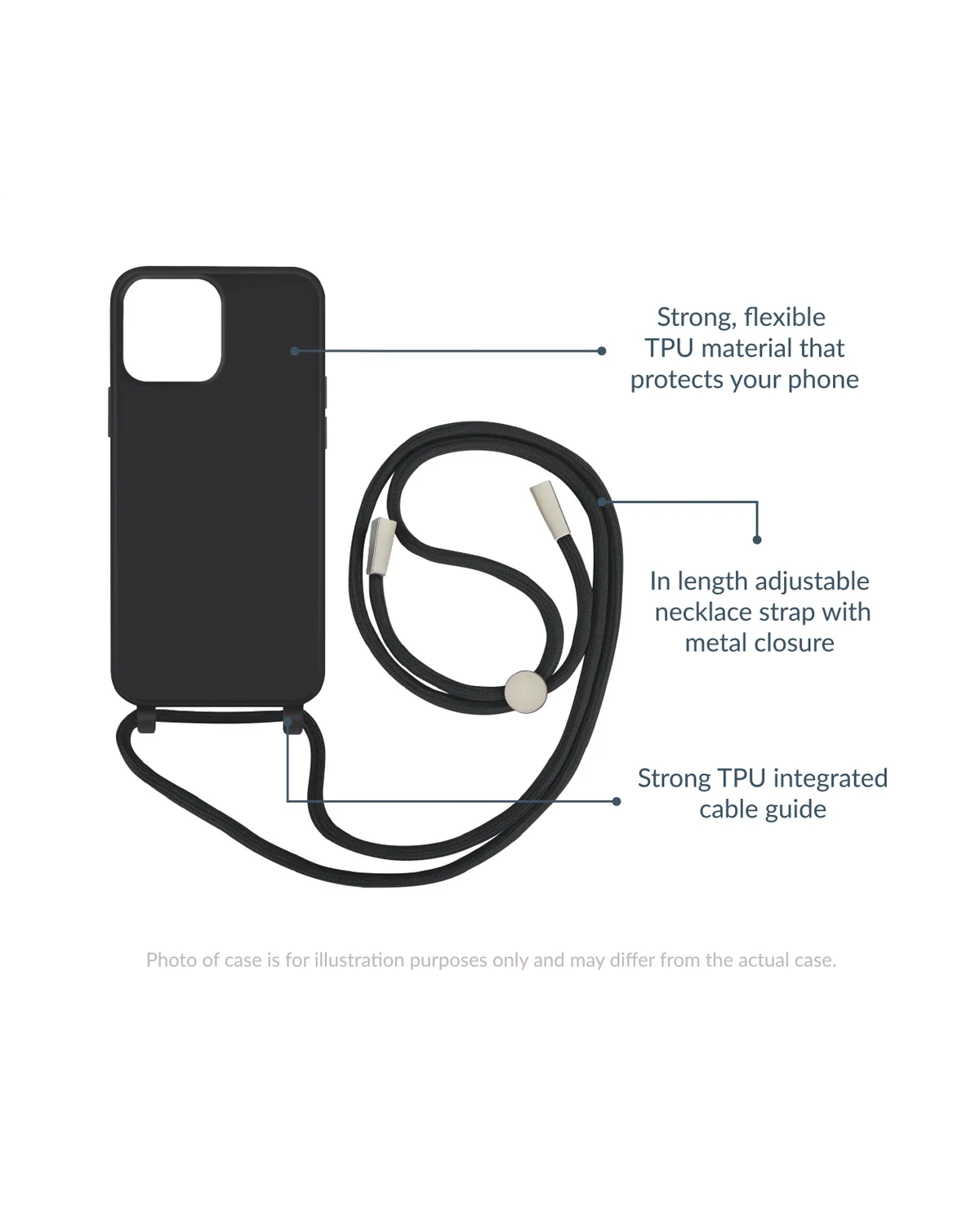 Mobilize Lanyard Gelly Case Telefoonhoesje Samsung Galaxy A25 5G Zwart