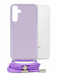 Mobilize Lanyard Gelly Case Samsung Galaxy S24 Plus 5G in pastel paars, TPU-materiaal met verstelbaar draagkoord.