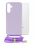 Mobilize Lanyard Gelly Case Samsung Galaxy S24 Plus 5G in pastel paars, TPU-materiaal met verstelbaar draagkoord.