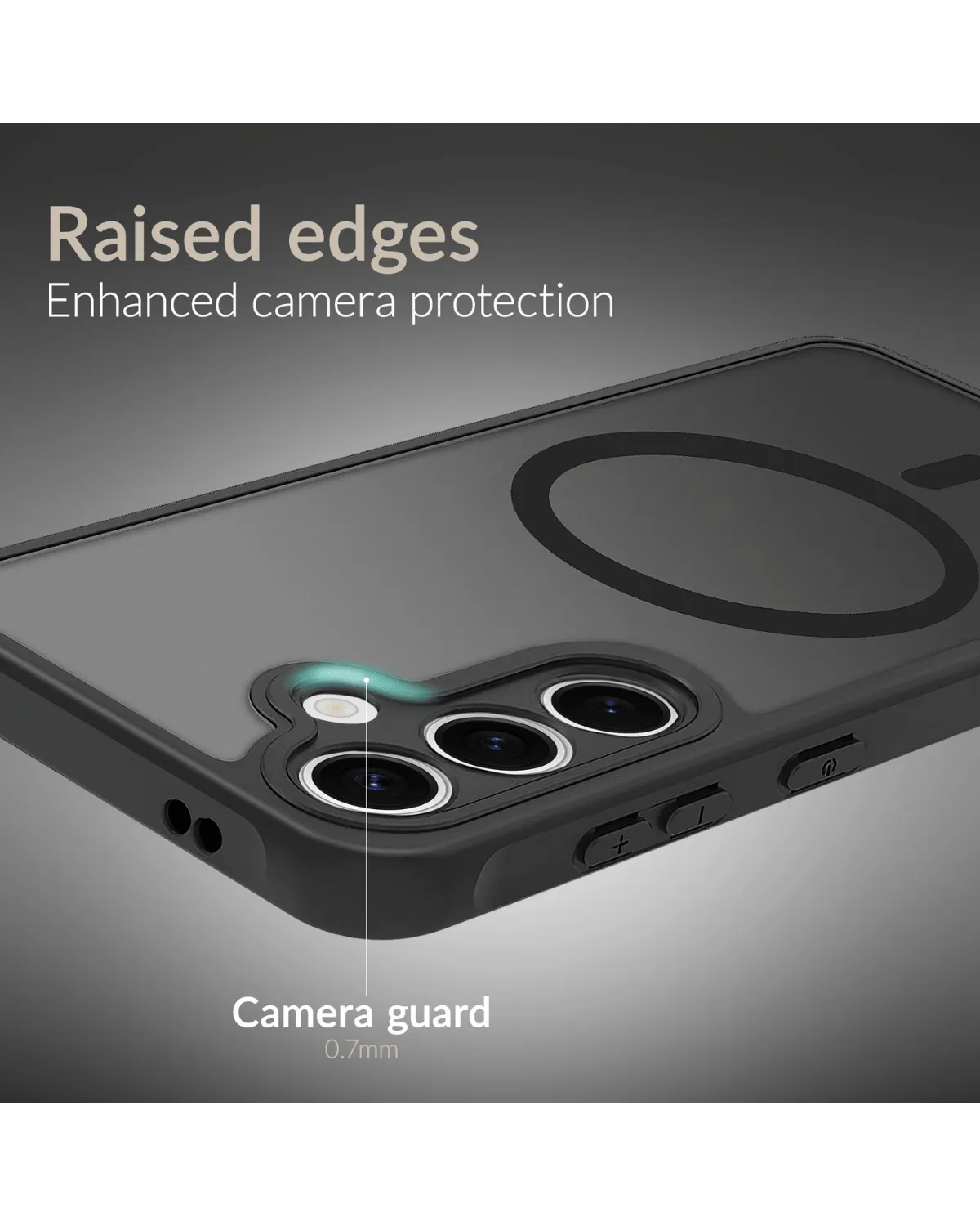 Verhoogde randen voor camera MagSafe-hoes Samsung Galaxy S24 5G
0.7 mm verhoogde camera guard voor verbeterde bescherming.
