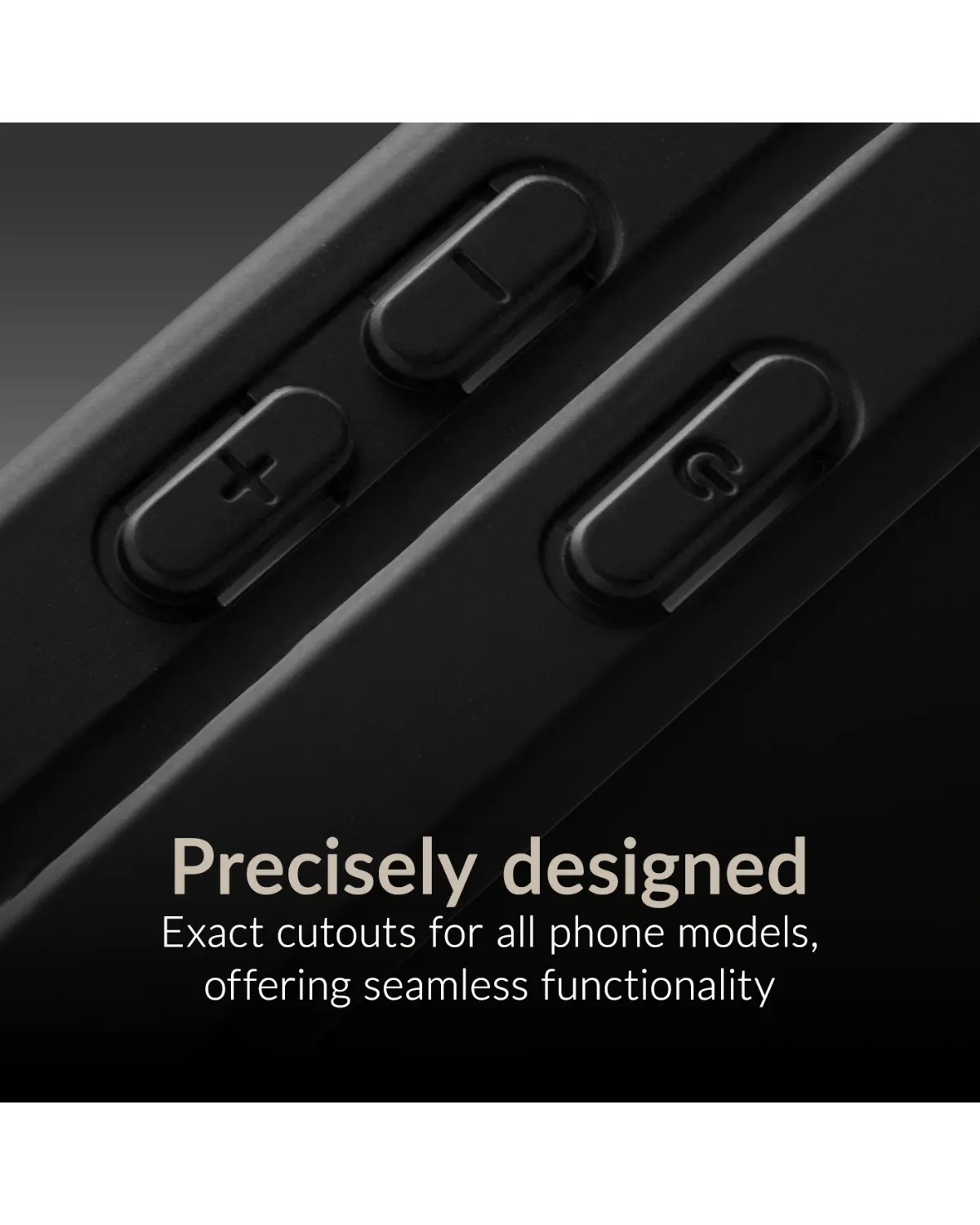 Mobilize MagSafe-hoesje met precieze uitsparingen voor knoppen en poorten, naadloze bediening.