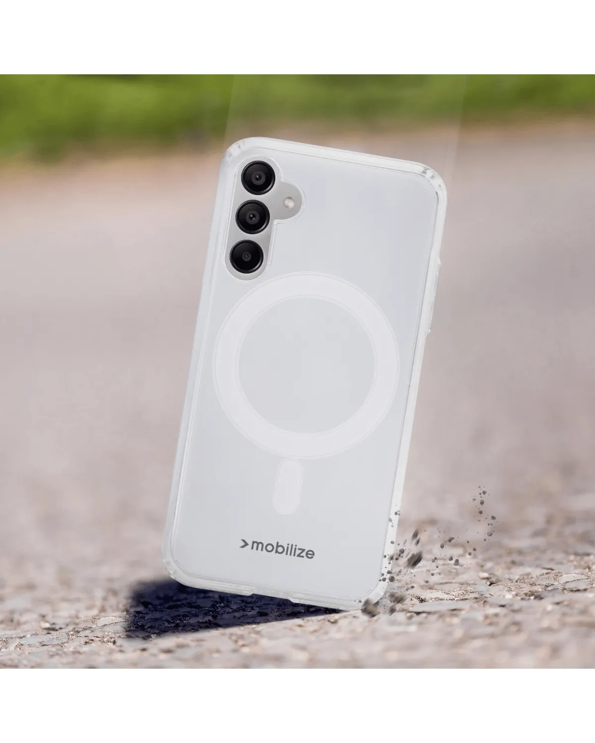 Valbescherming met transparant MagSafe-compatibel hoesje voor Samsung Galaxy S24 FE 5G.