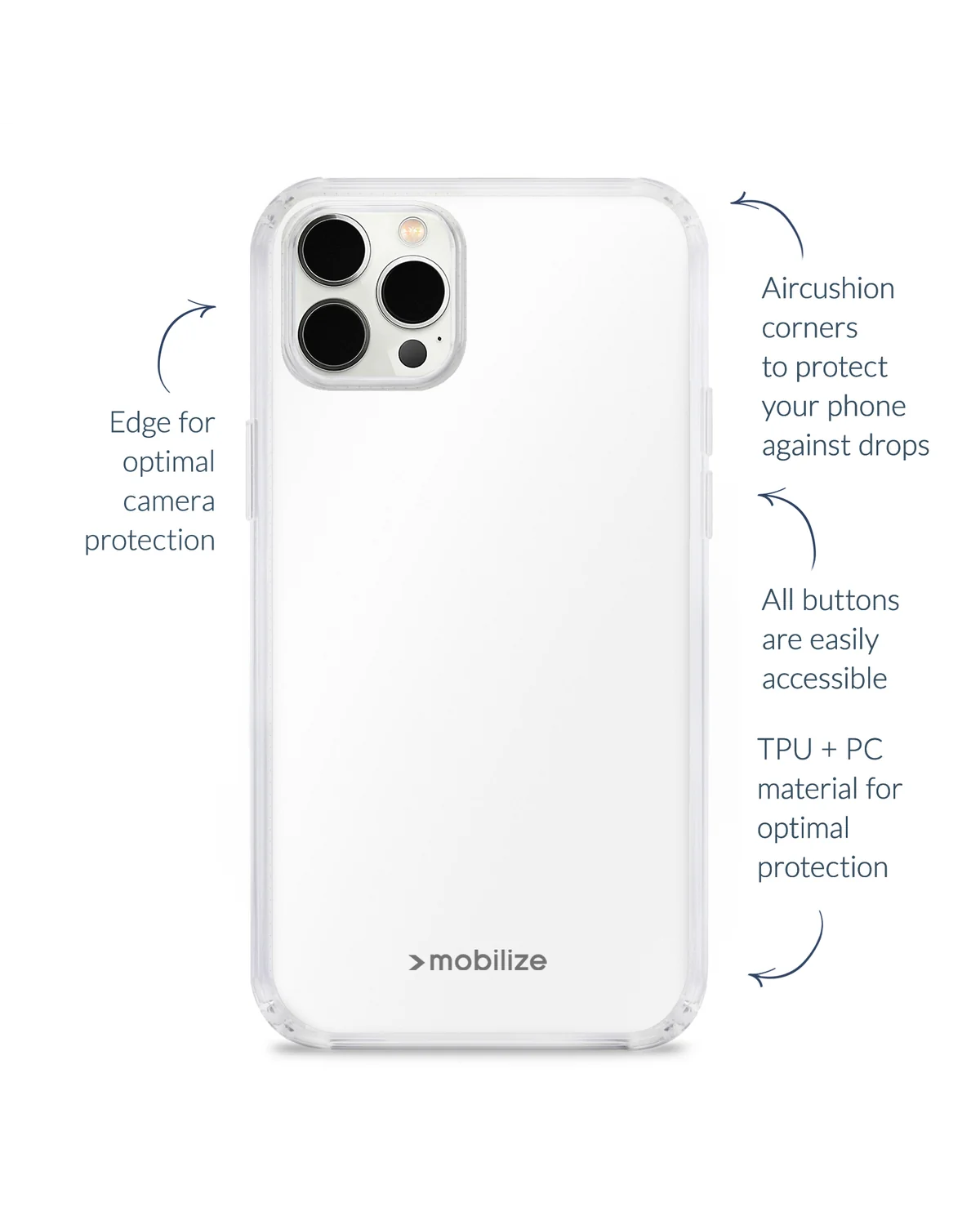 Mobilize Naked Protection Case Telefoonhoesje Apple iPhone 16 Transparant