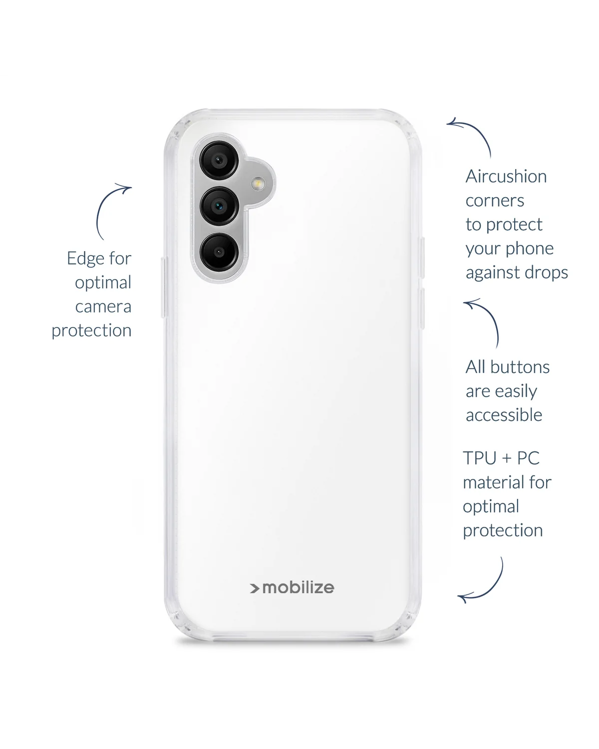 Mobilize Naked Protection Case Telefoonhoesje Samsung Galaxy A25 5G Transparant