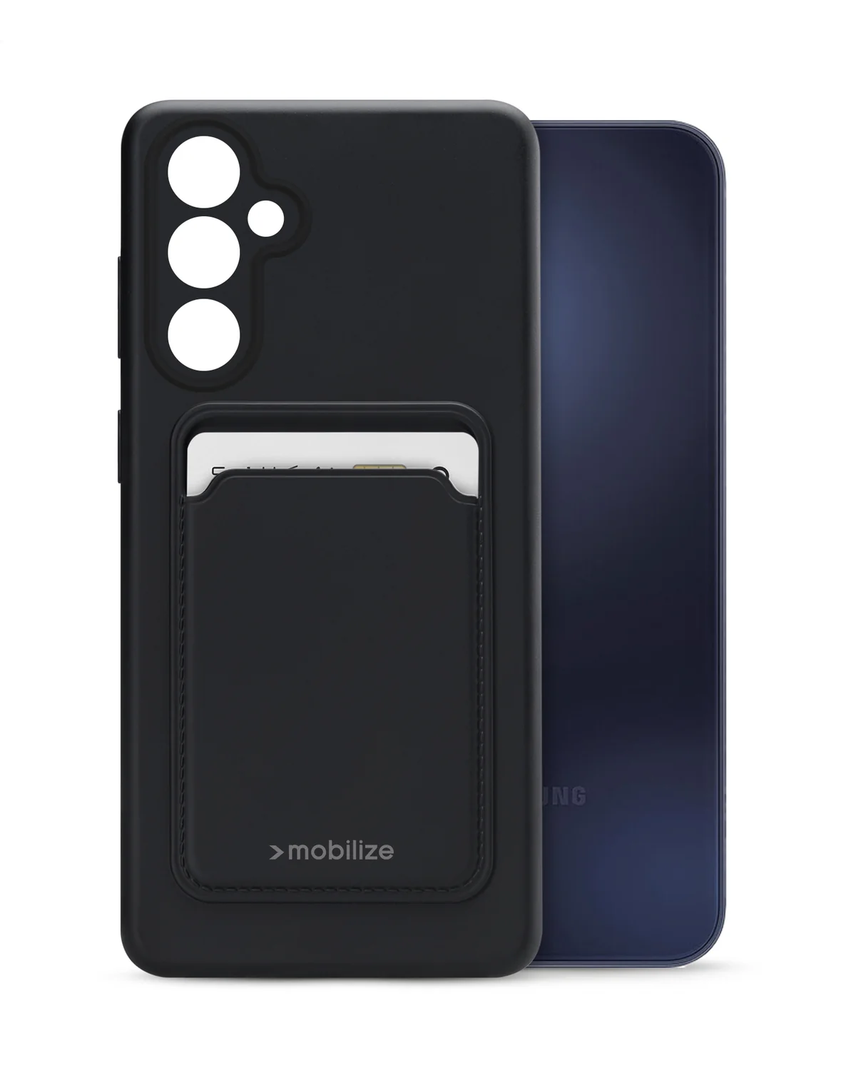 Mobilize Rubber Gelly Card Case Soft Telefoonhoesje Samsung-Galaxy A15 4G-5G Mat Zwart
