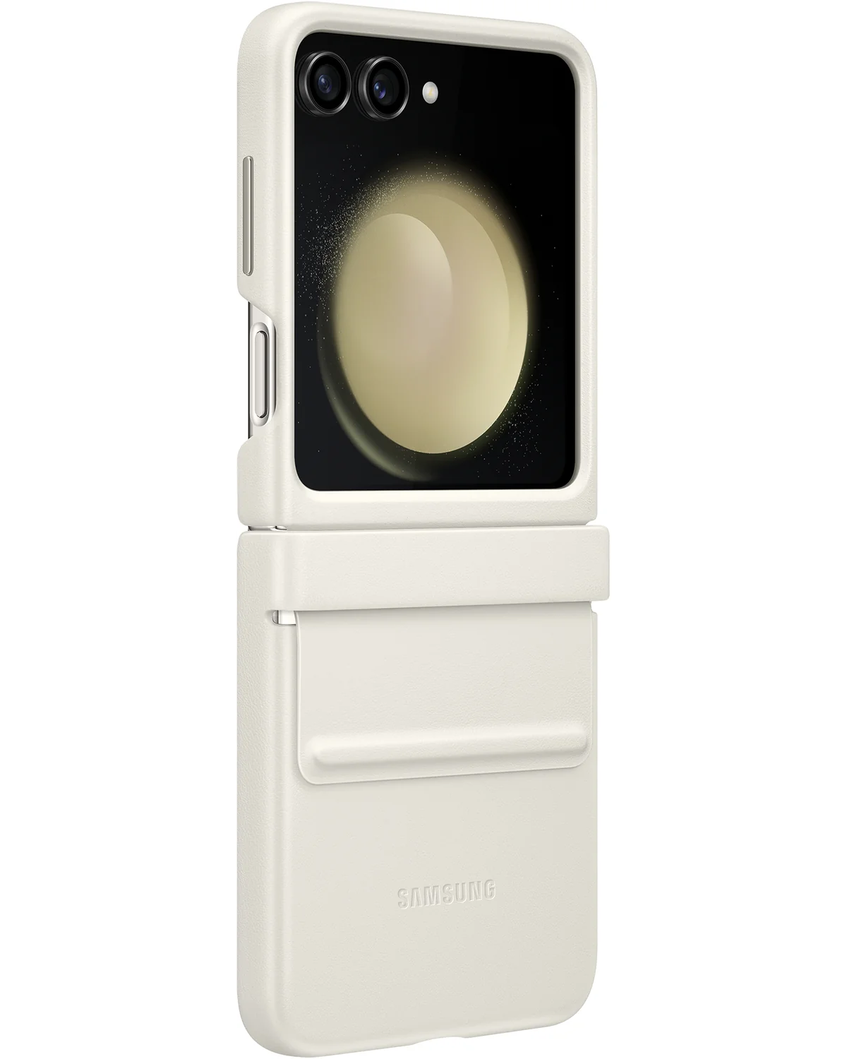 Samsung Ef-Vf731Puegww Samsung Flap Vegan Leather Case Telefoonhoesje Galaxy Z Flip 5 Crème