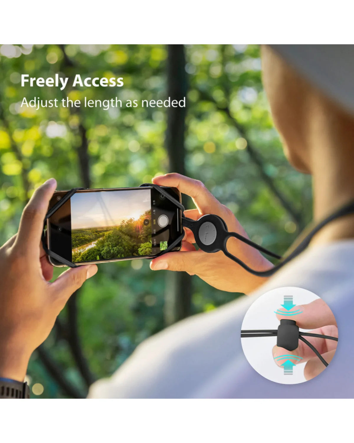 Bone Hike Tie Connect Kit 2 Telefoonhouder voor Wandelen – Zwart