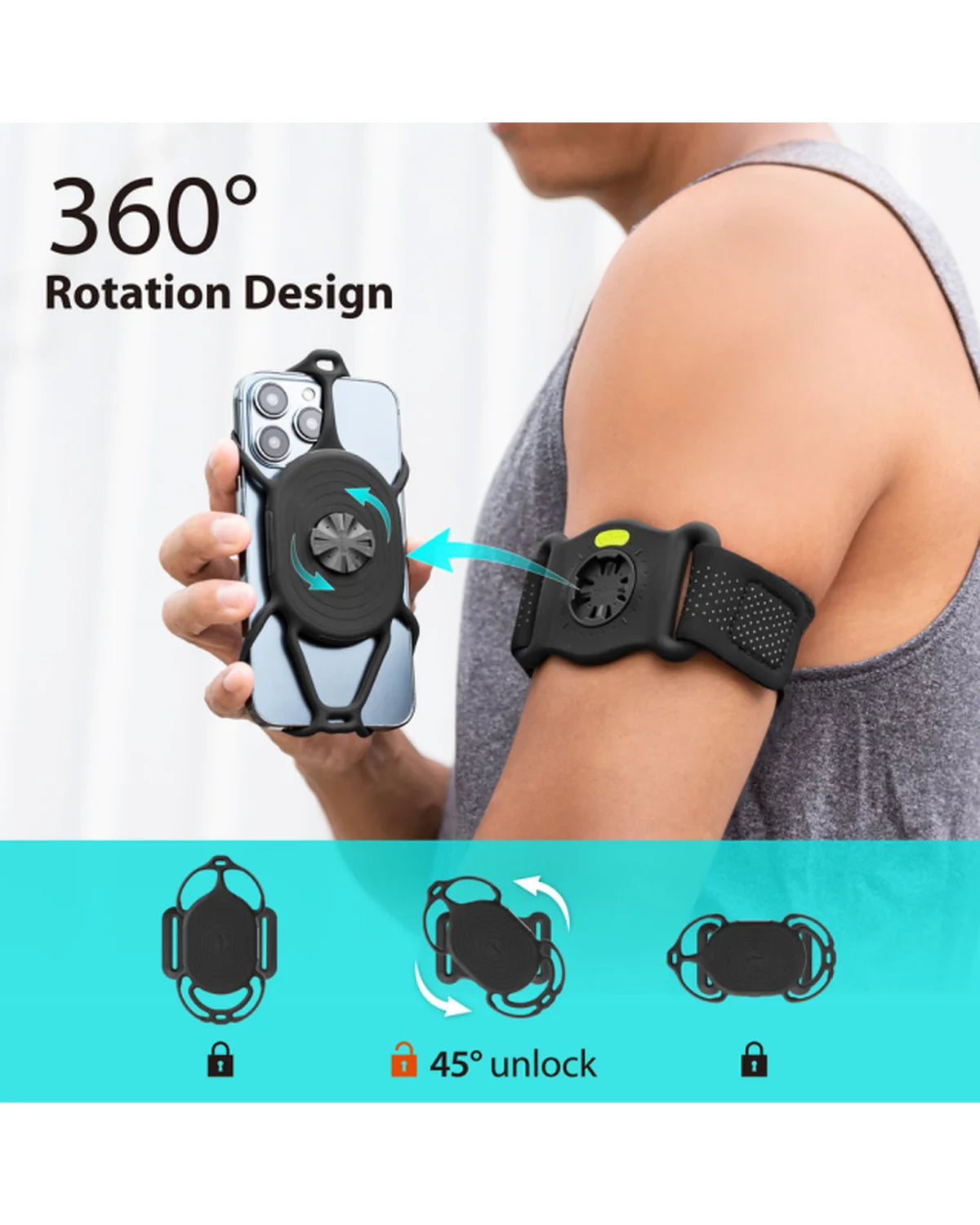 Bone Run Tie Connect Kit 2 Telefoonhouder voor Hardlopen – Zwart