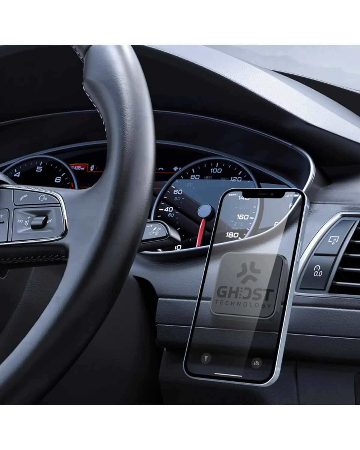 Celly GhostFix Universele Magnetische Telefoonhouder met 3 Metalen Plaatjes XL – Zwart