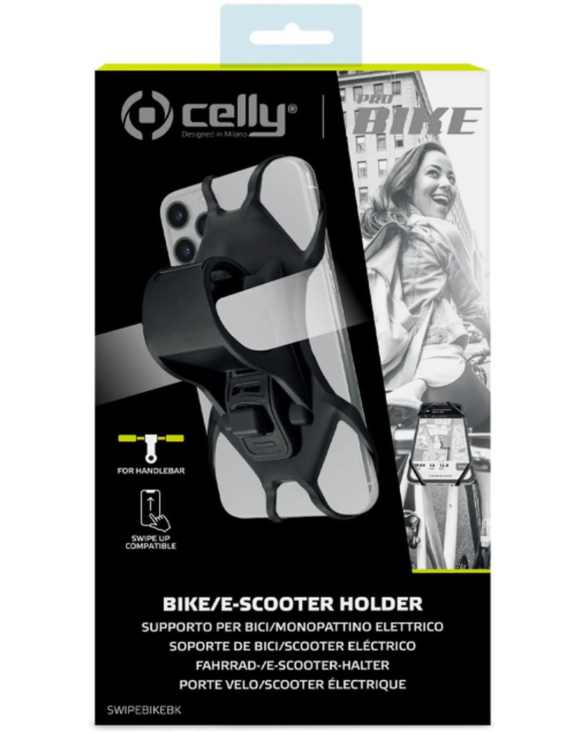 Celly SwipeBike Universele Telefoonhouder voor Fiets – Zwart