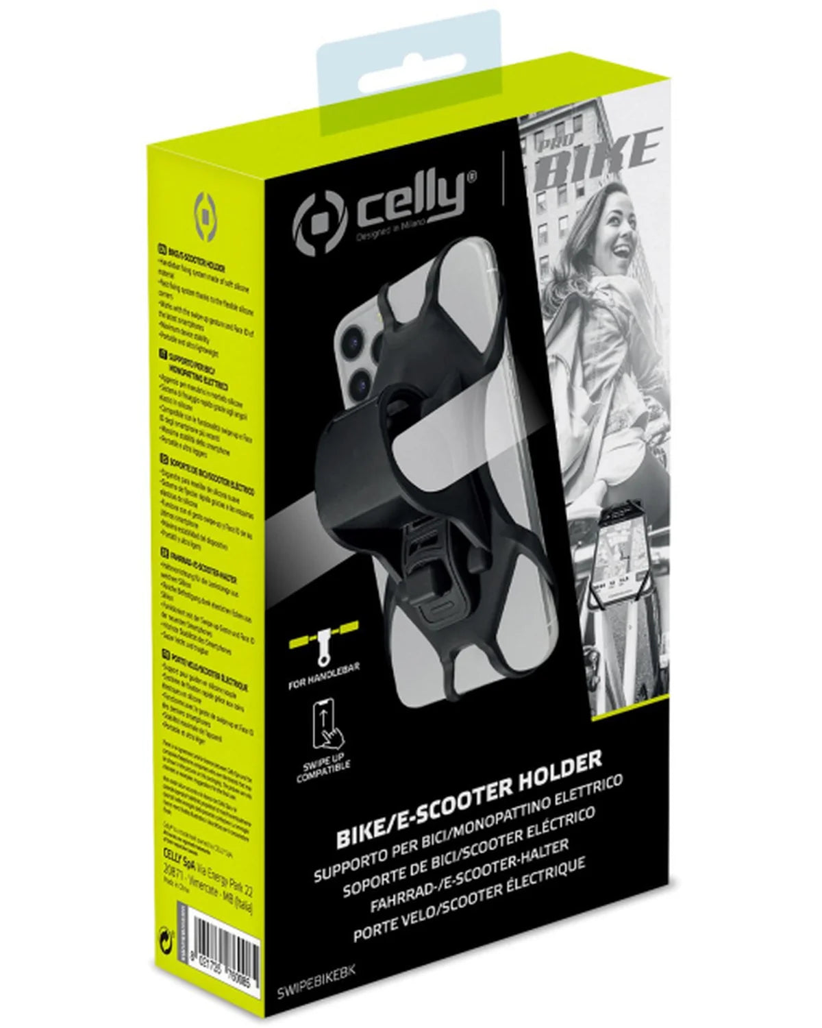 Celly SwipeBike Universele Telefoonhouder voor Fiets – Zwart