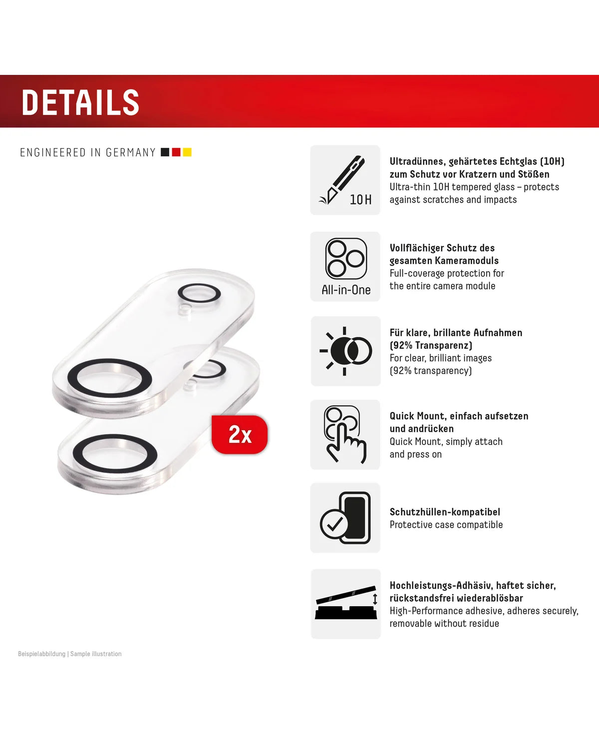 Displex CamGlass All-in-One Camera Screenprotector – Apple iPhone Air