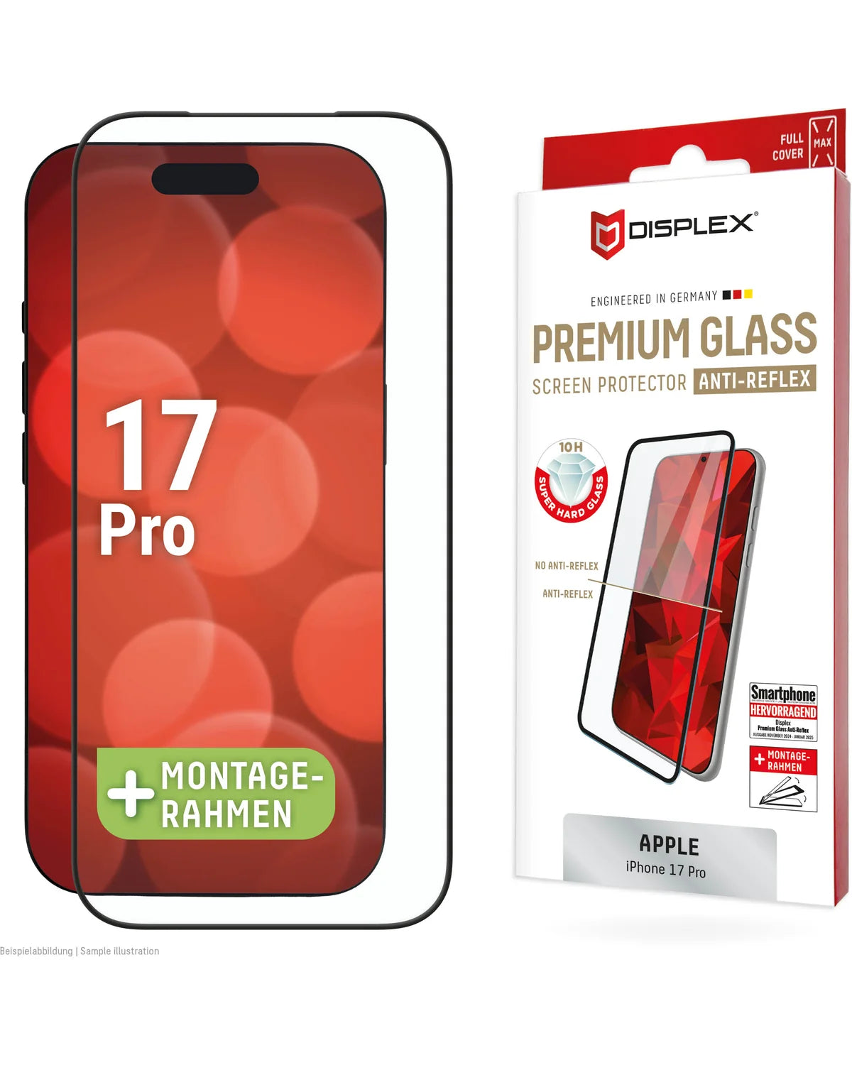 Displex Premium Glass Full Cover Anti-Reflex Screenprotector – Apple iPhone 17 Pro