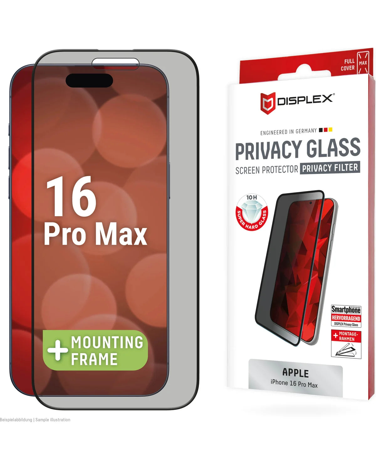 Displex Privacy Glass Full Cover Screenprotector – Apple iPhone 16 Pro Max