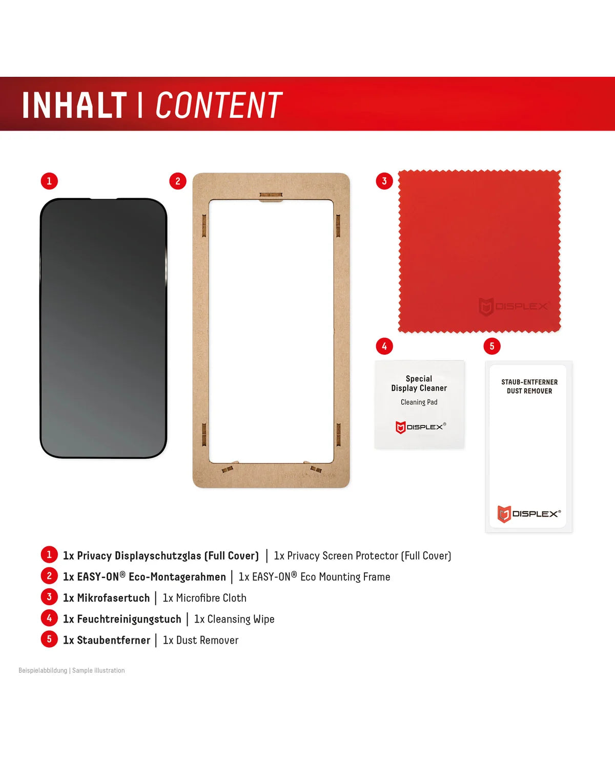 Displex Privacy Glass Full Cover Screenprotector – Apple iPhone 17 Pro Max