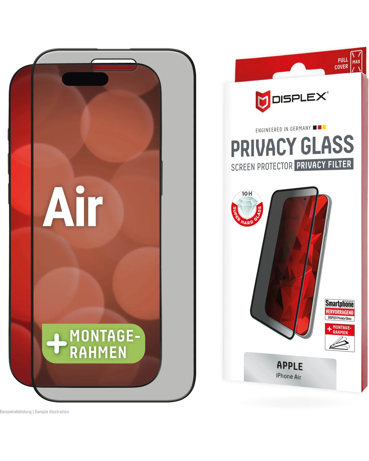 Displex Privacy Glass Full Cover Screenprotector – Apple iPhone Air