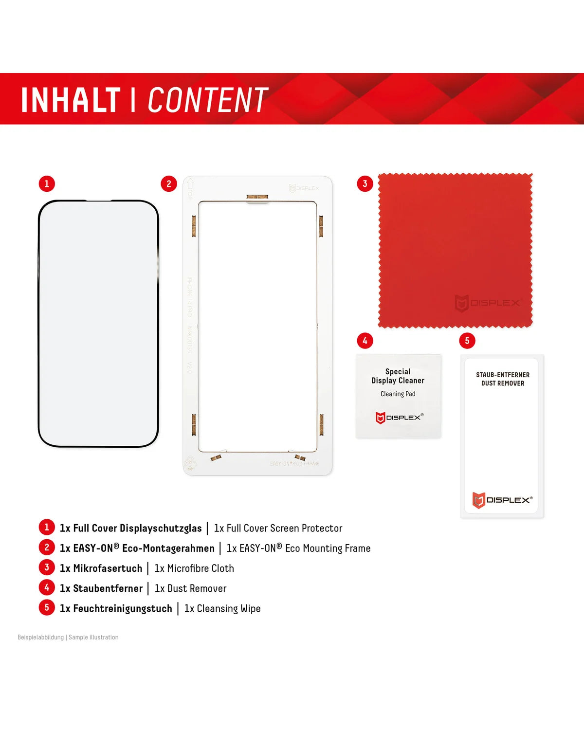 Displex Real Glass Full Cover Screenprotector – Apple iPhone 15 / 15 Pro