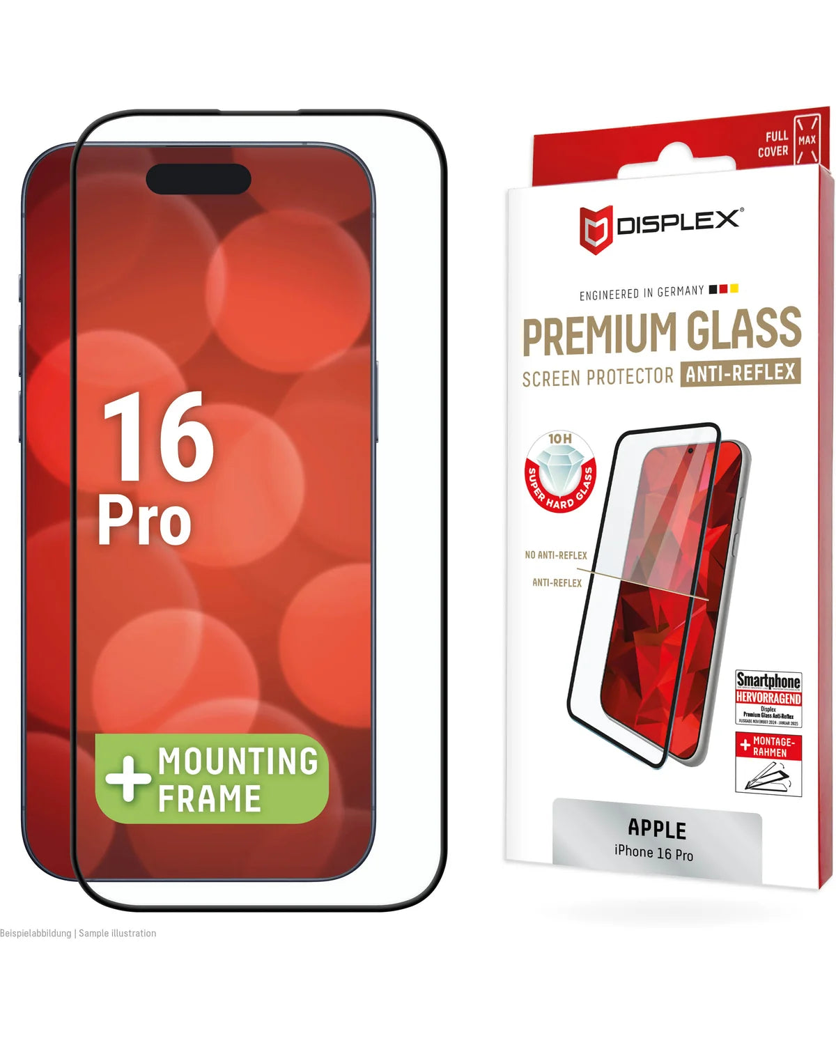 Displex Premium Glass Full Cover Anti-Reflex Screenprotector – Apple iPhone 16 Pro