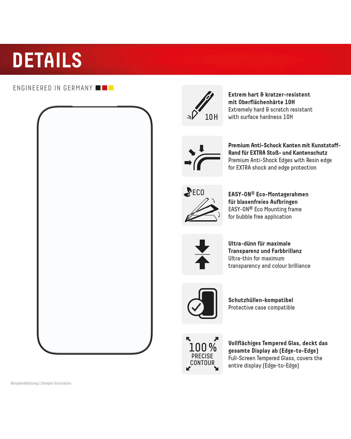 Displex Premium Glass Full Cover Anti-Reflex Screenprotector – Apple iPhone 17