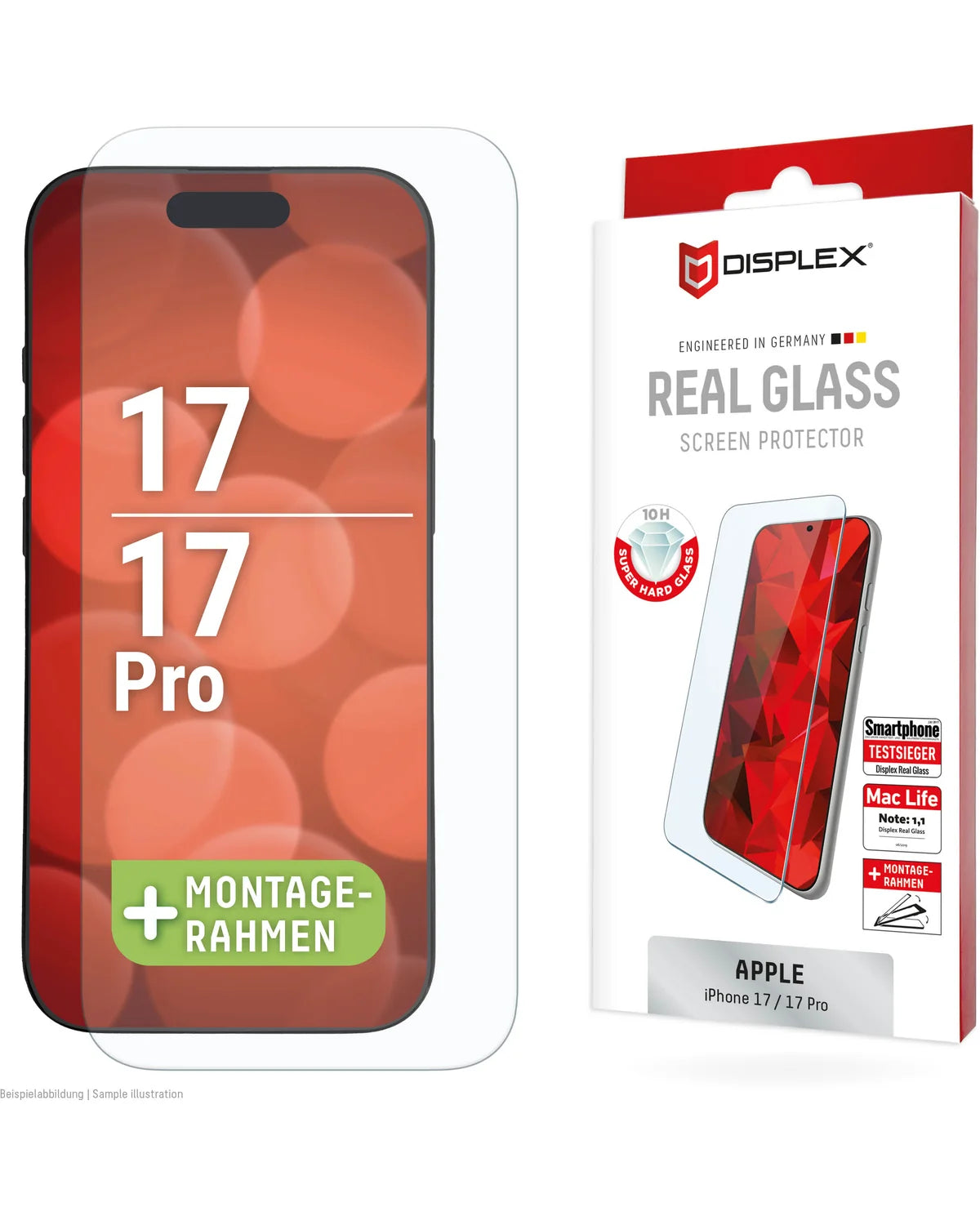 Displex Real Glass Screenprotector – Apple iPhone 17 / 17 Pro