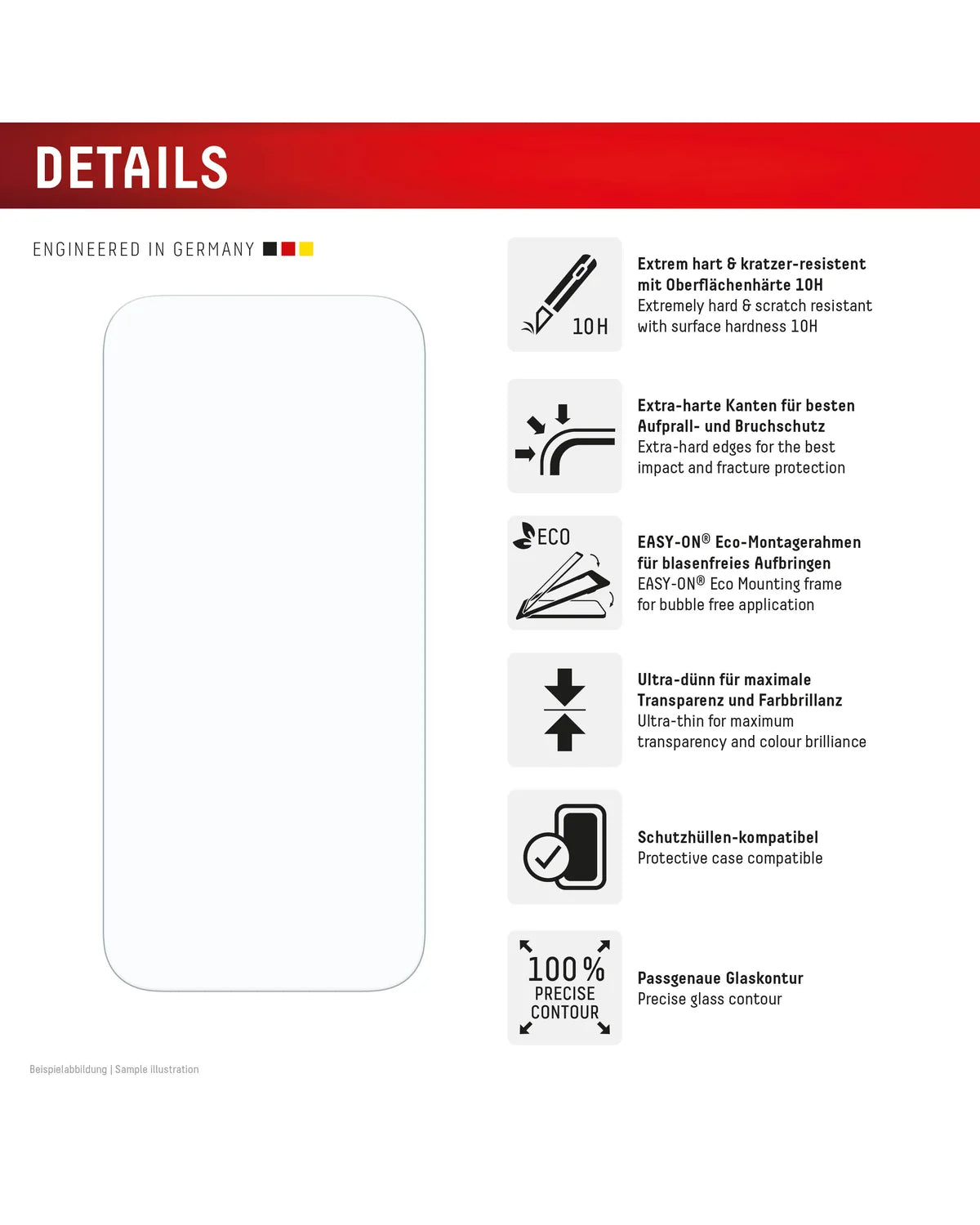 Displex Real Glass Screenprotector – Apple iPhone 17 / 17 Pro