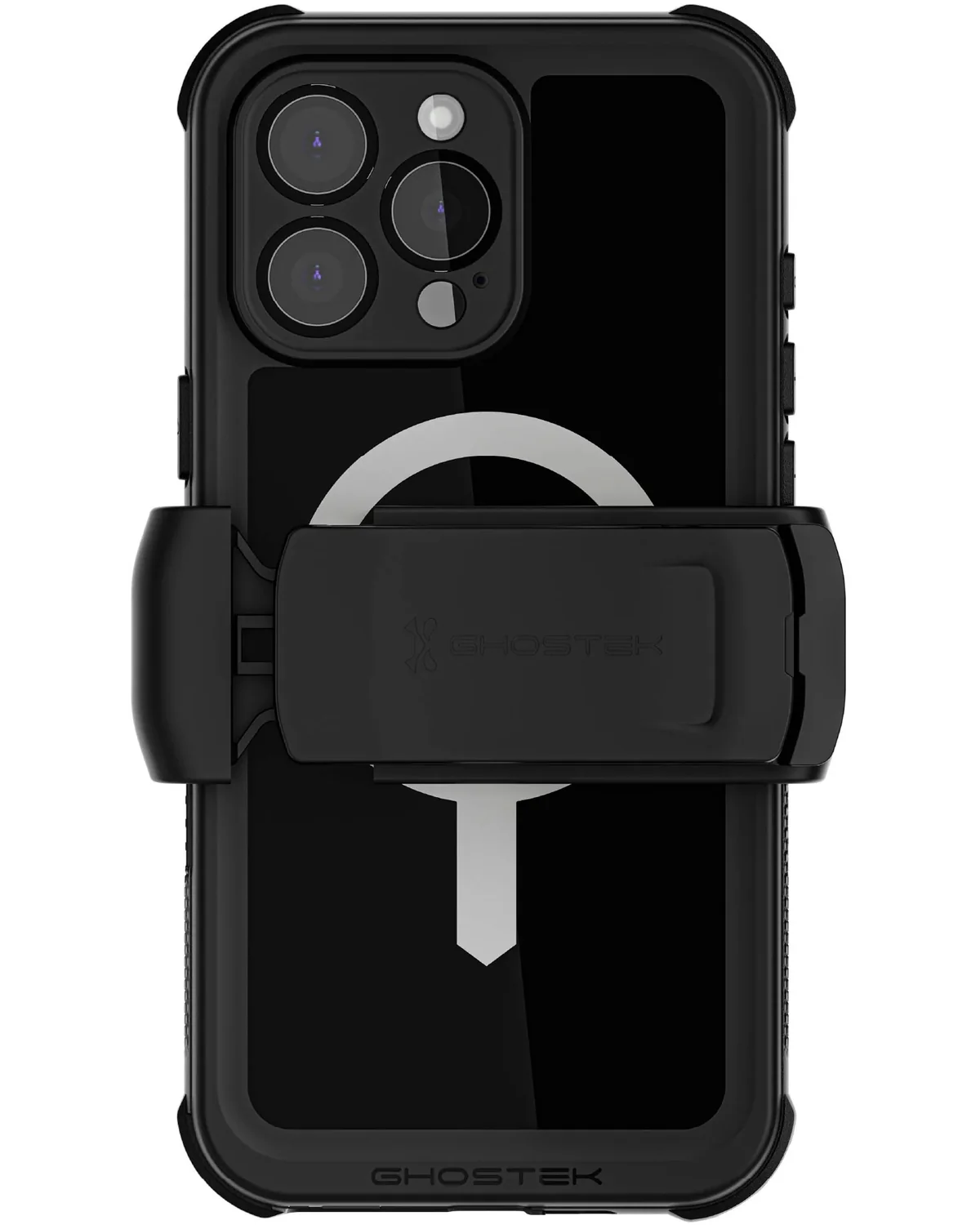 Ghostek Nautical Waterproof MagSafe Case Telefoonhoesje Belt Swivel Holster Apple iPhone 16 Pro Max Zwart