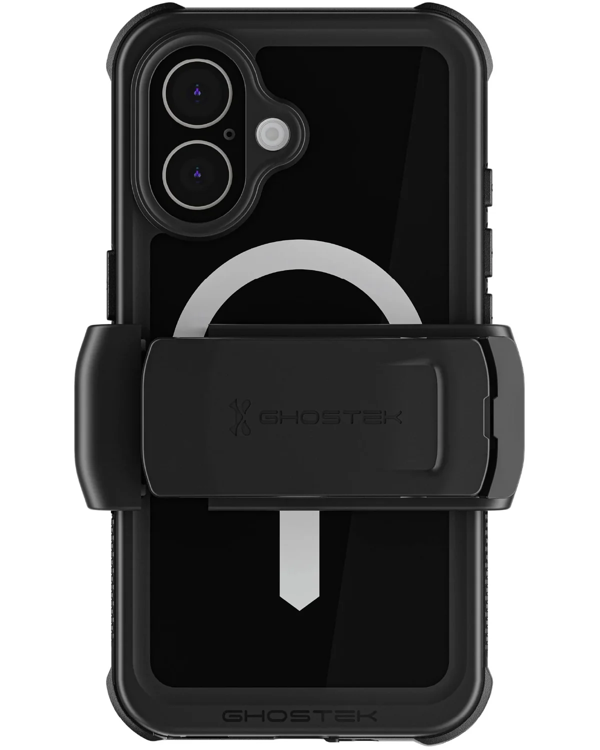 Ghostek Nautical Waterproof MagSafe Case Telefoonhoesje Belt Swivel Holster Apple iPhone 16 Zwart