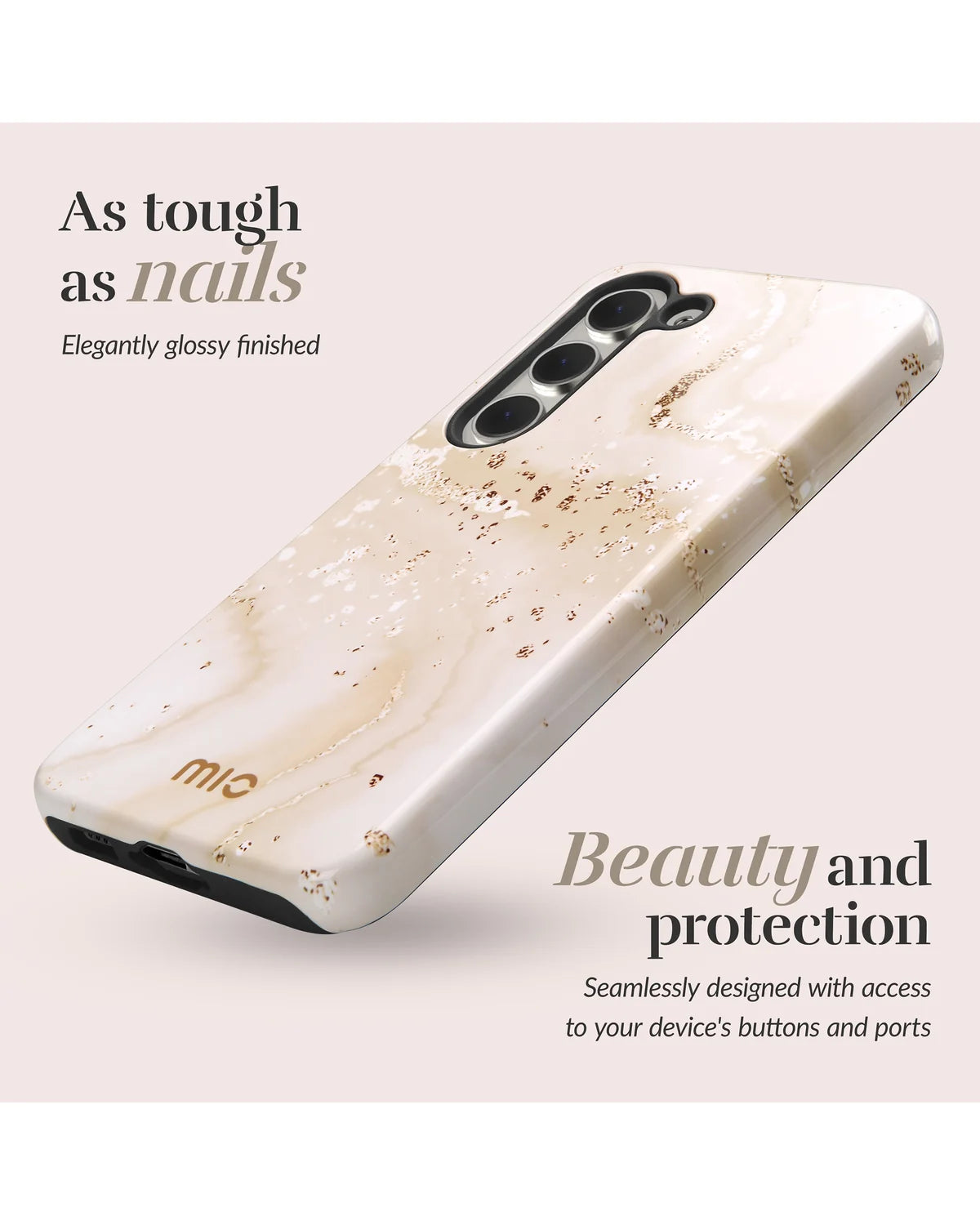 Mio by Mobilize Gold Marble MagSafe Compatibel Hoesje – Samsung Galaxy S25 Edge 5G