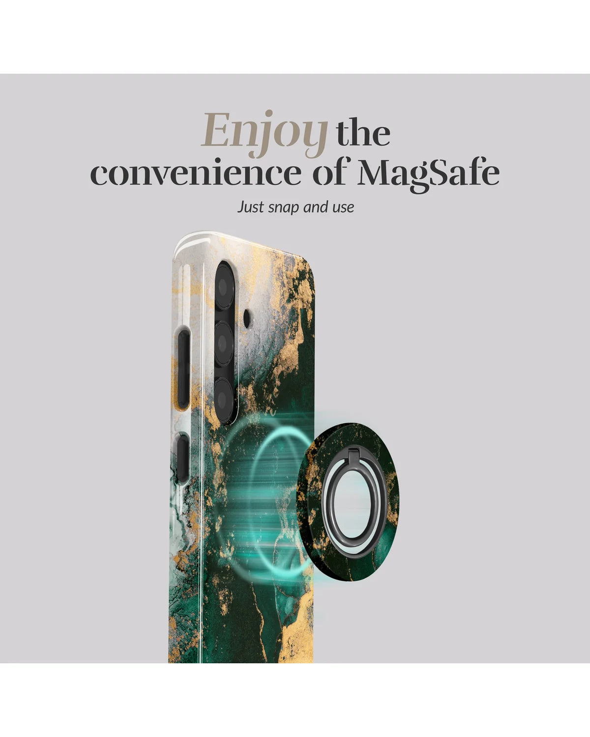 Mio by Mobilize Green Marble MagSafe Compatibel Hoesje – Samsung Galaxy A36 5G & Galaxy A56 5G