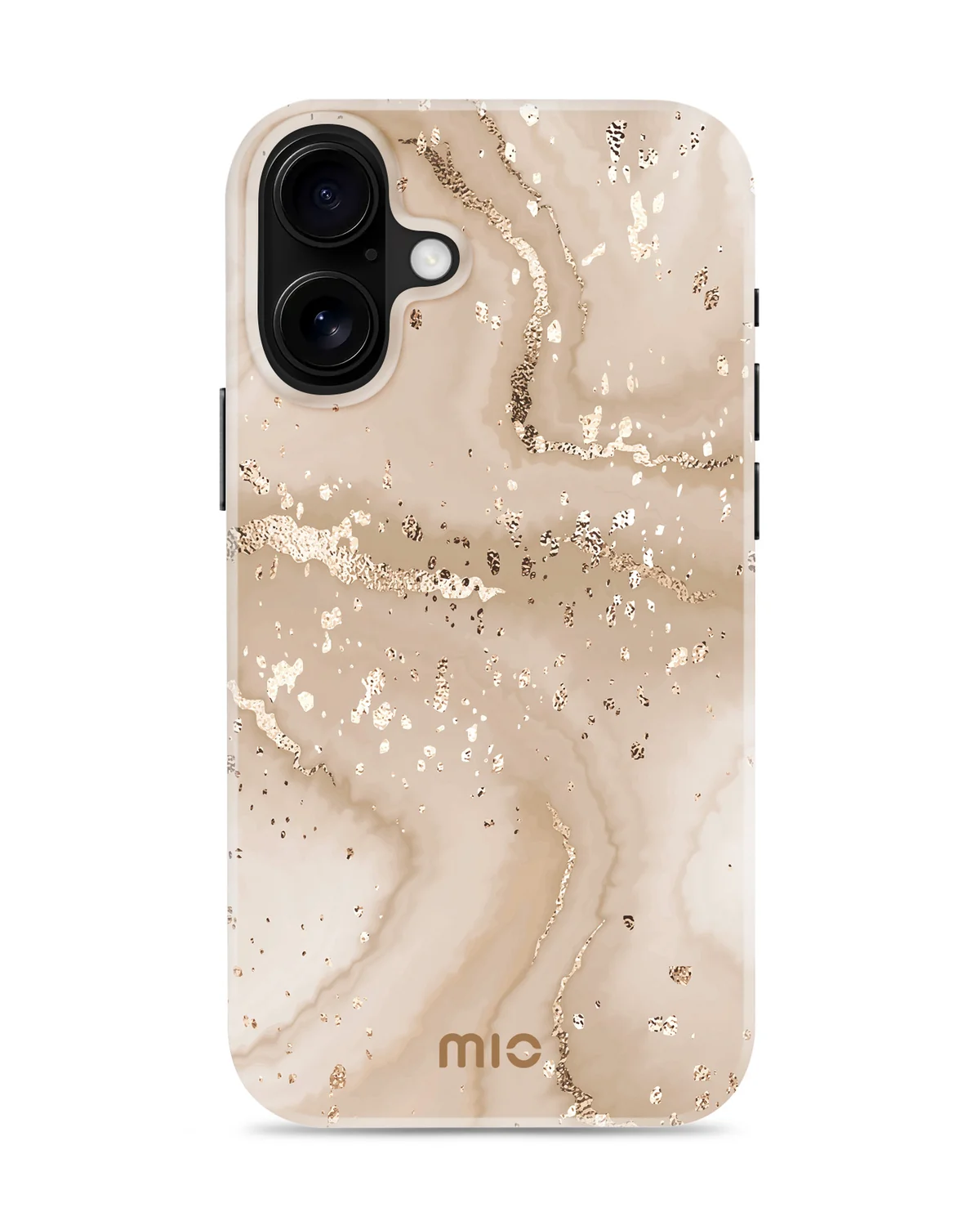 Mio By Mobilize Mio Gold Marble Magsafe Compatibel Telefoonhoesje iPhone 16 Plus Zand-Goud