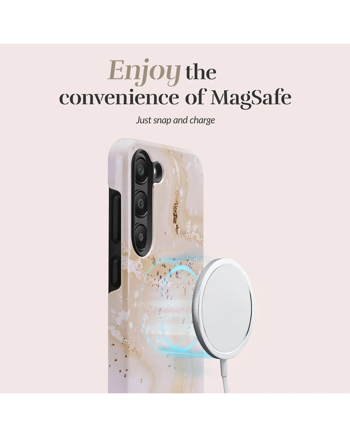 Mio By Mobilize Mio Gold Marble Magsafe Compatibel Telefoonhoesje – Samsung Galaxy S25 Plus 5G