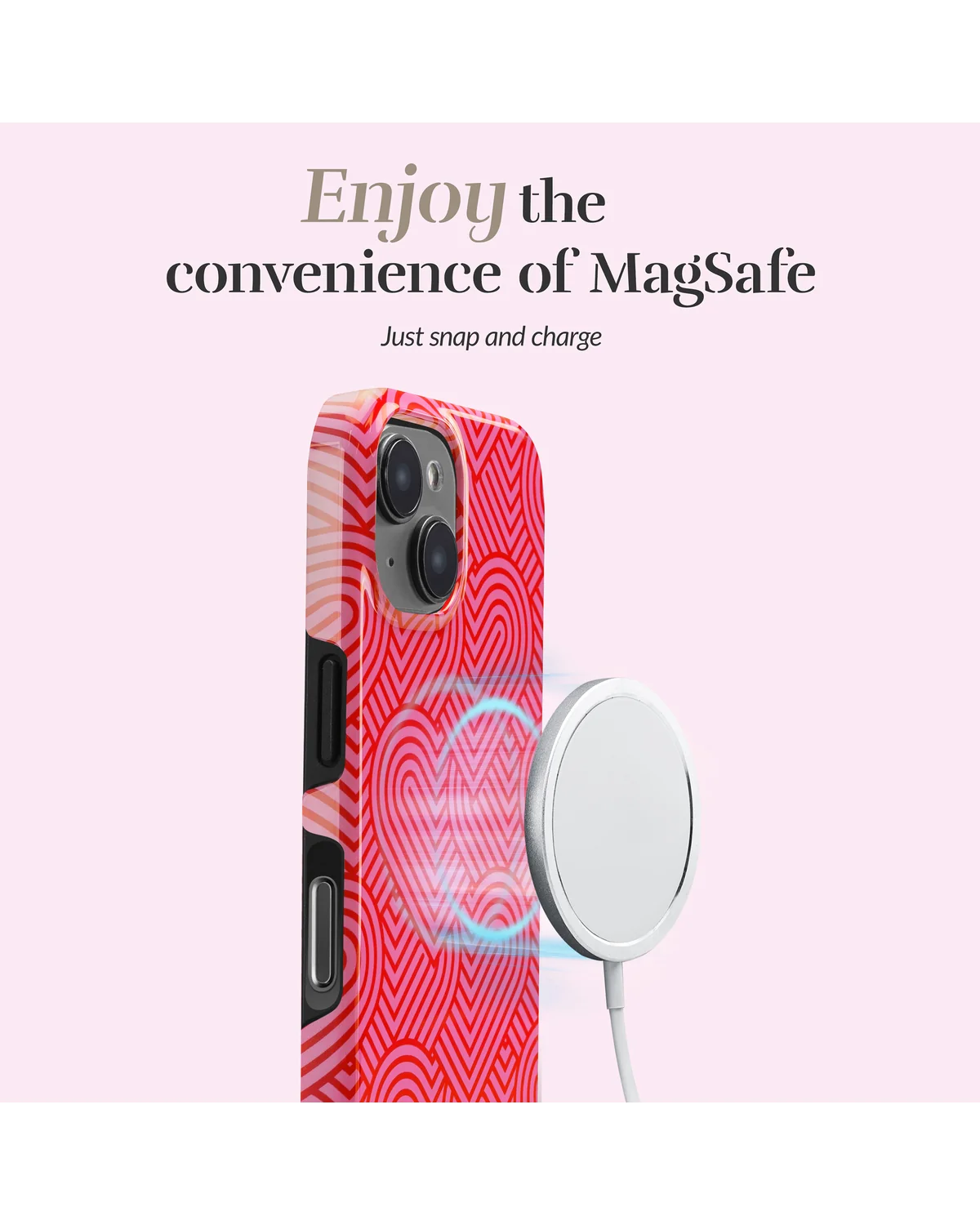 Mio By Mobilize Mio Wild Hearts Magsafe Compatibel Telefoonhoesje Iphone 16 Plus Roze