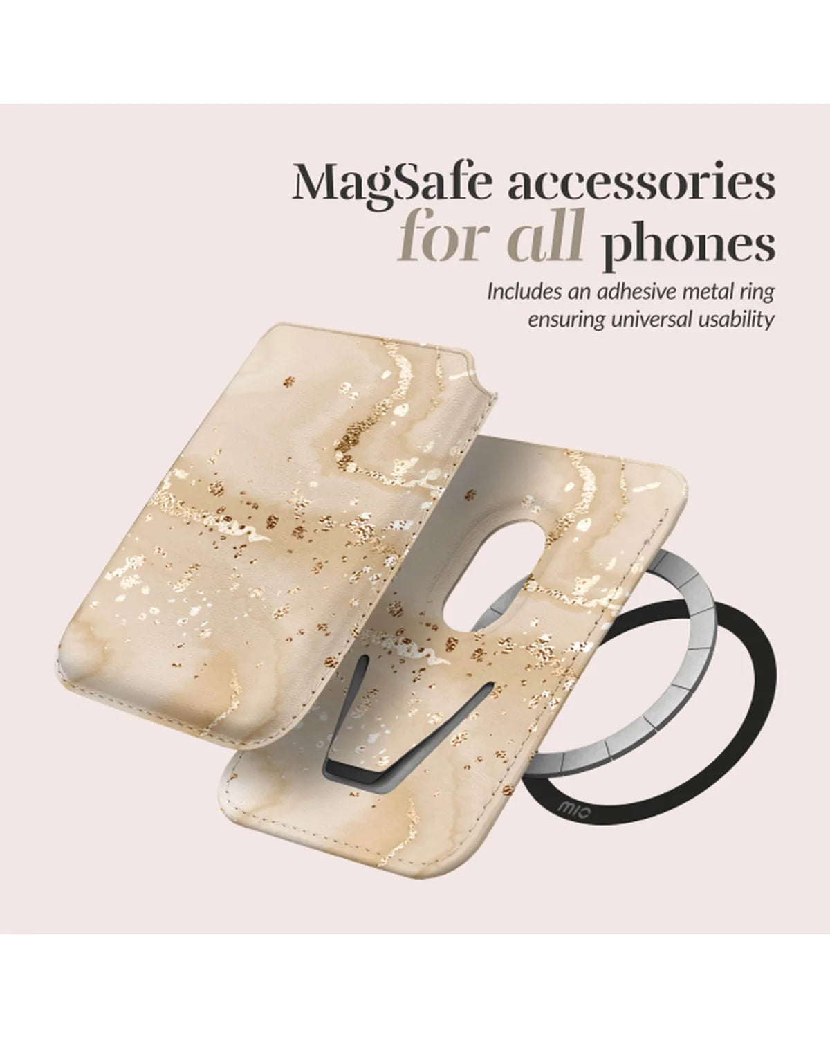 MIO Gold Marble MagSafe-compatibele kaarthouder