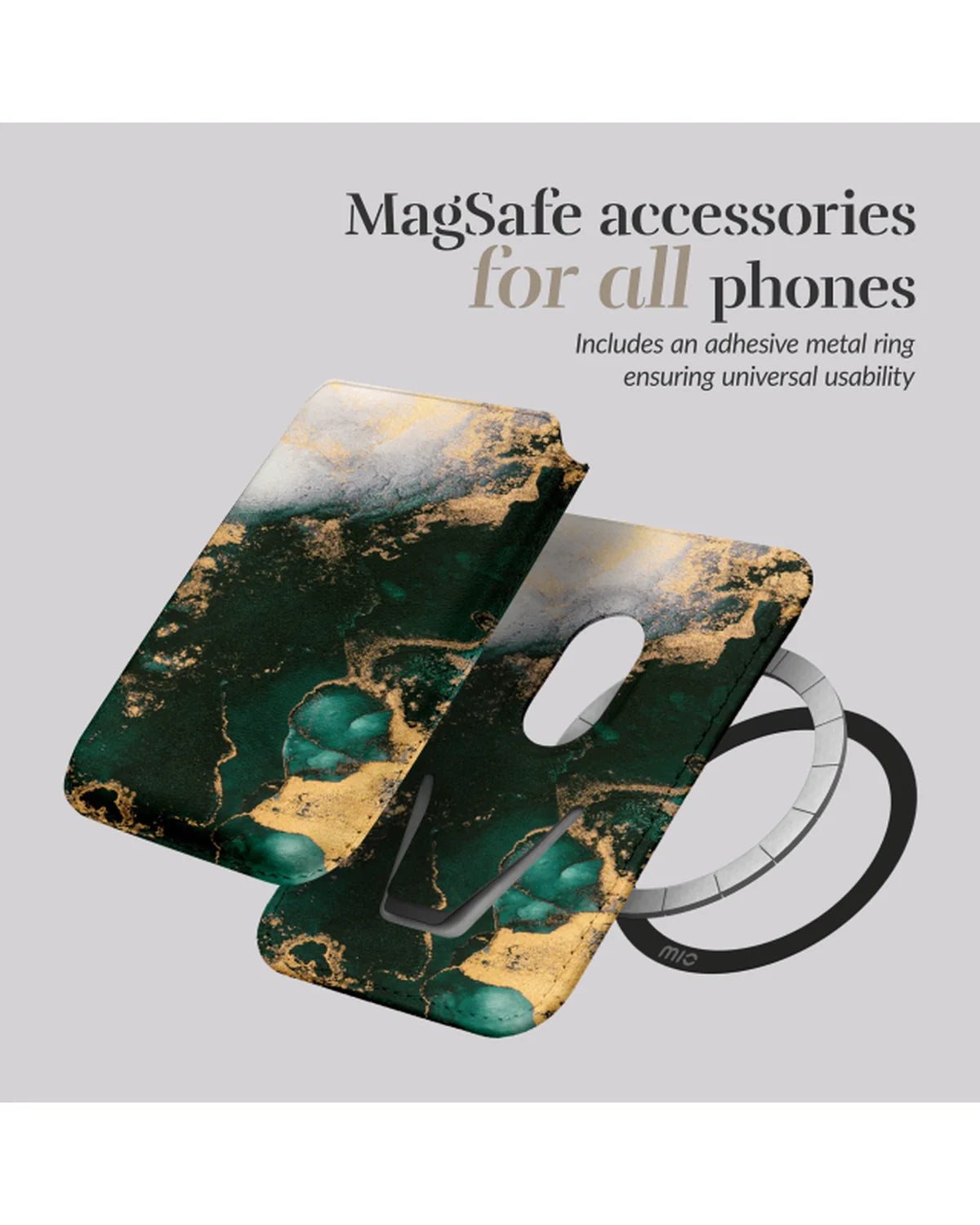 MIO Green Marble MagSafe-compatibele kaarthouder