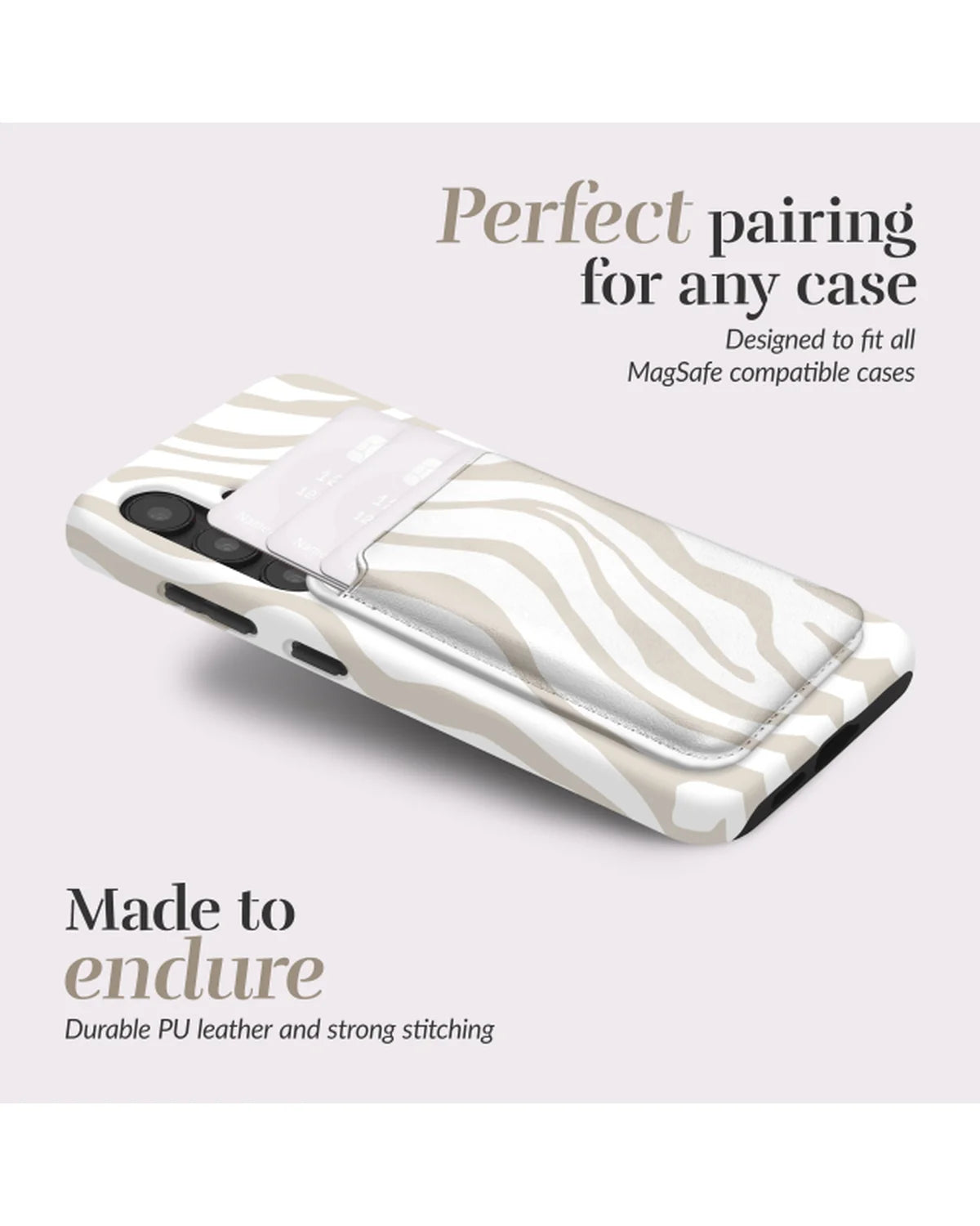 MIO Sandy Zebra MagSafe-compatibele kaarthouder