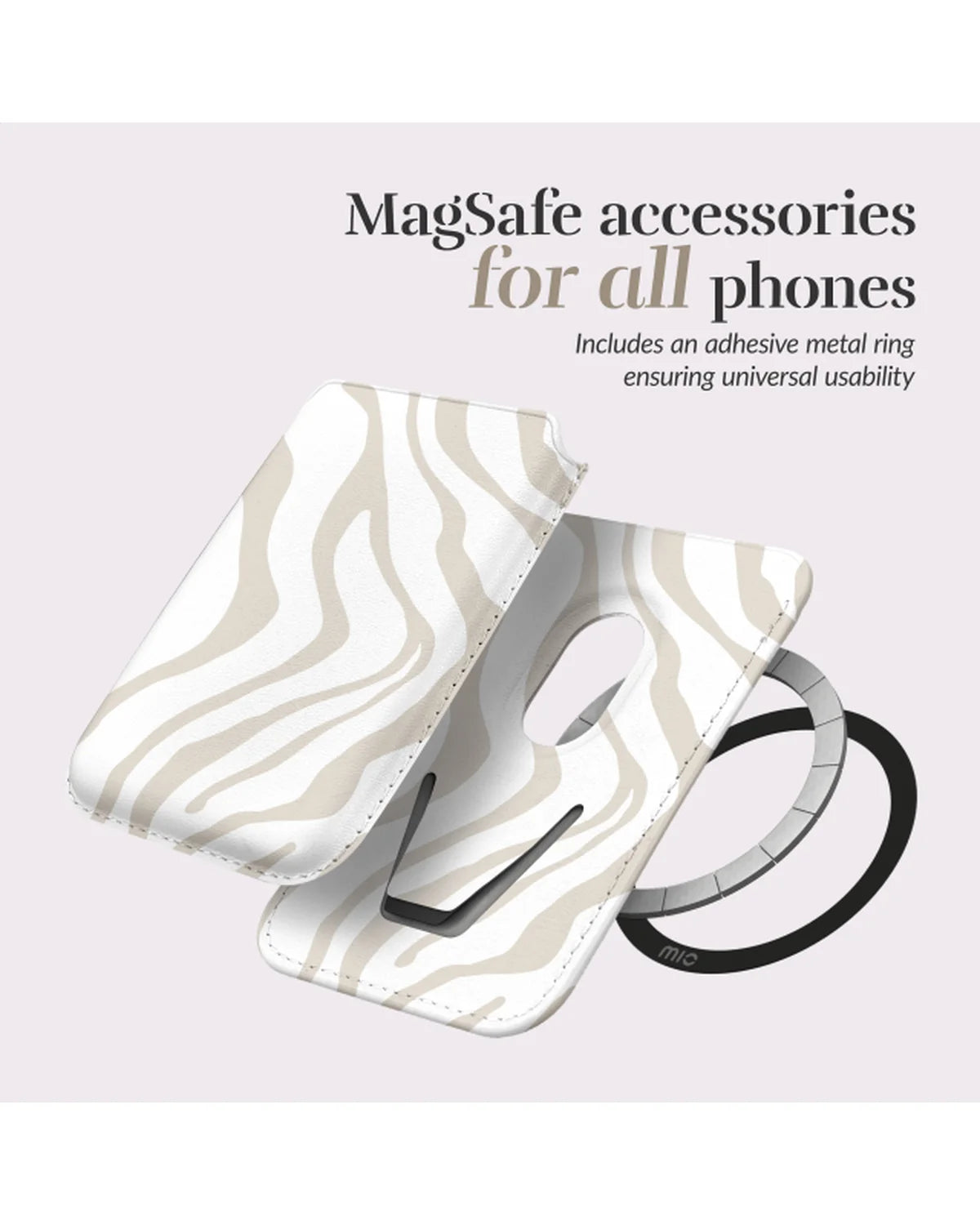 MIO Sandy Zebra MagSafe-compatibele kaarthouder