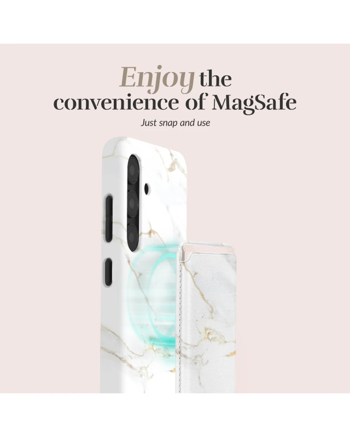 MIO White Marble MagSafe-compatibele kaarthouder