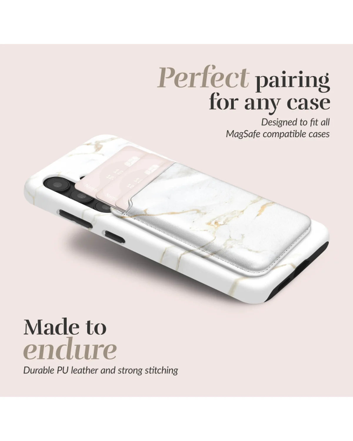 MIO White Marble MagSafe-compatibele kaarthouder