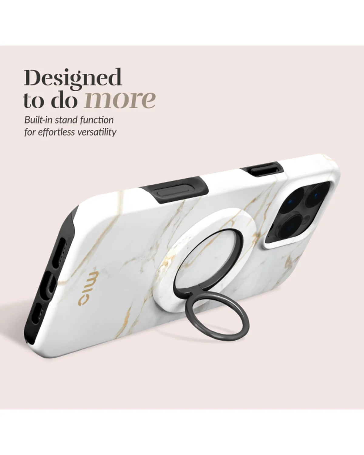 MIO White Marble MagSafe-compatibele ringhouder