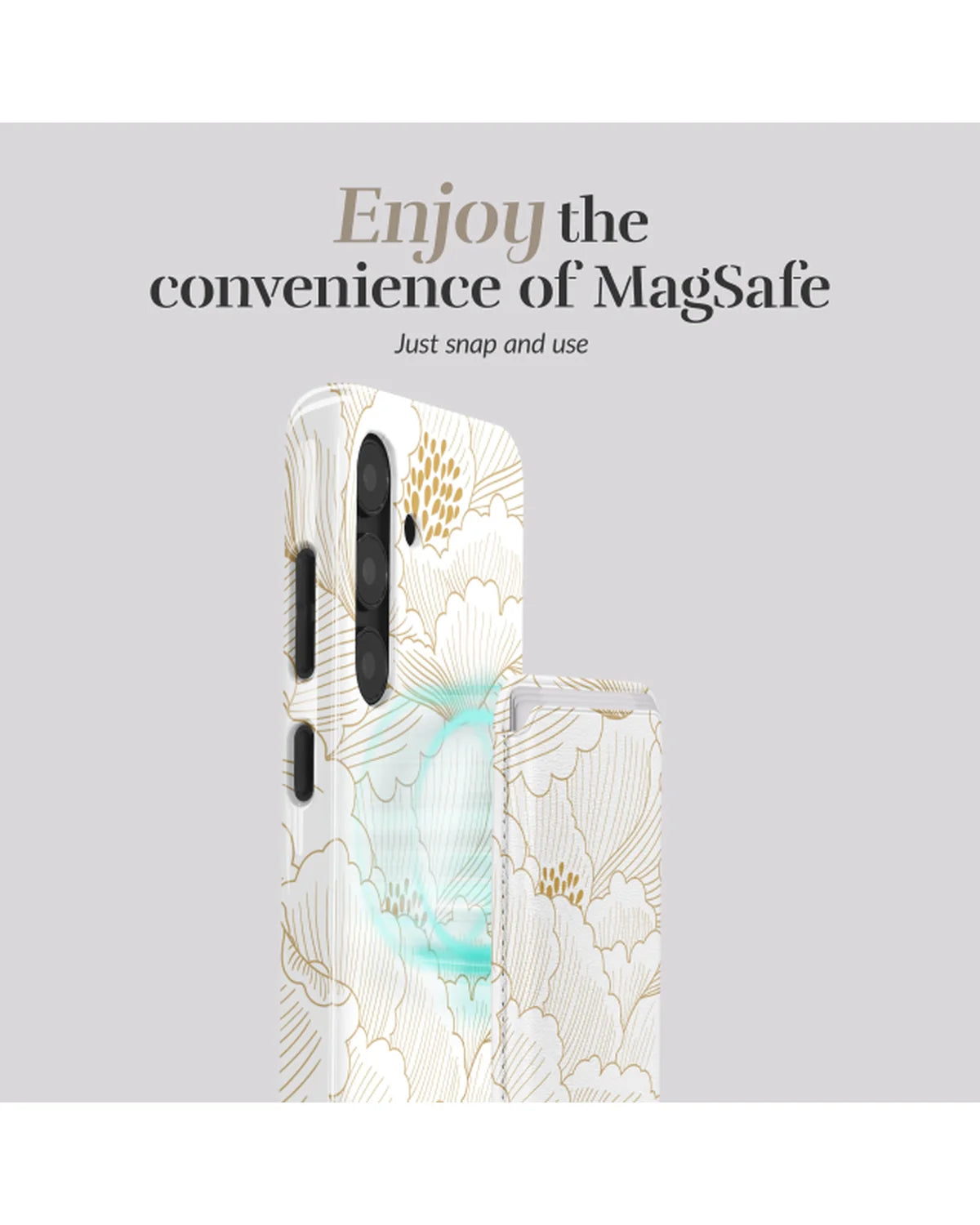 MIO White Roses MagSafe-compatibele kaarthouder