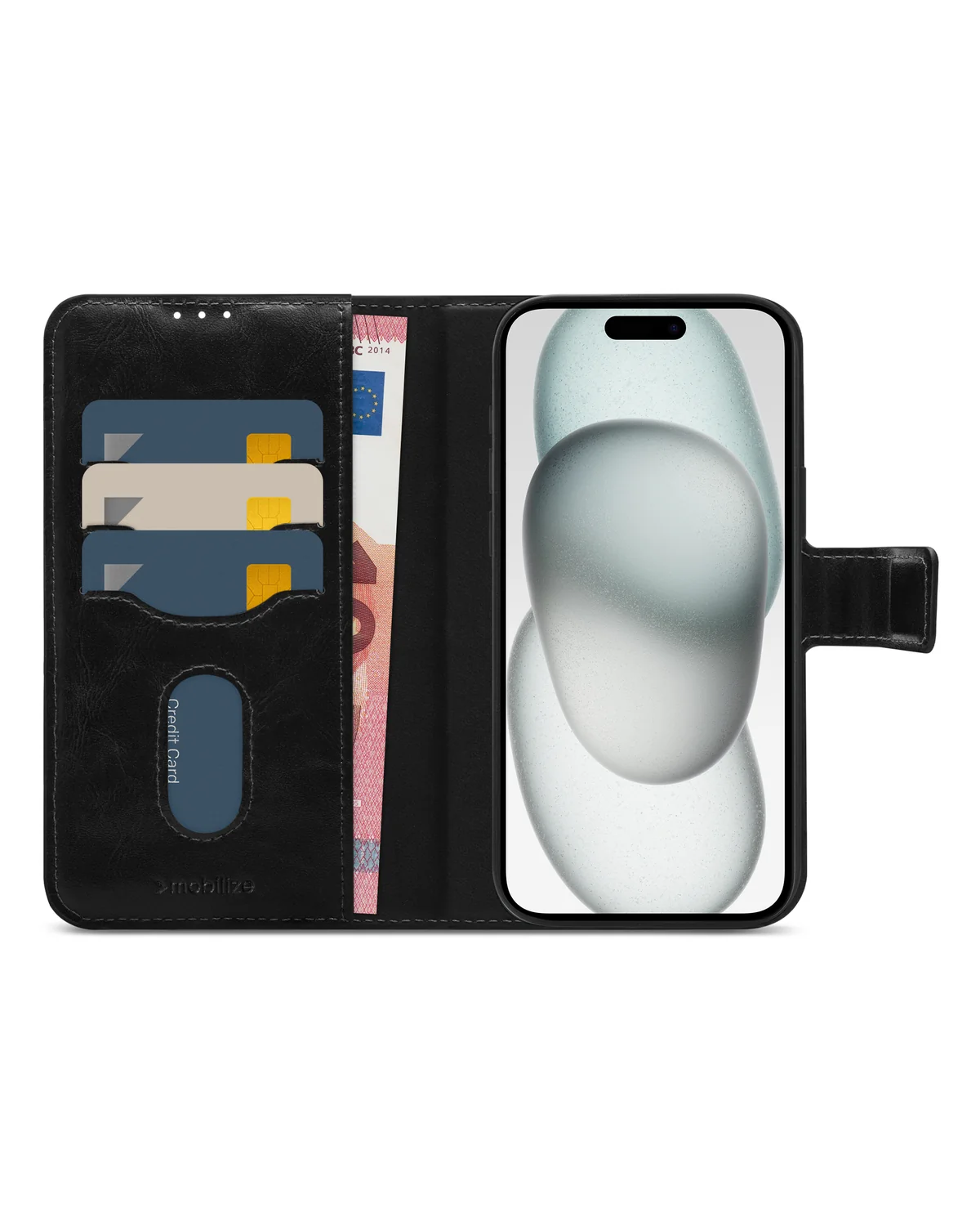 Mobilize 2in1 Magsafe Compatibel Gelly Wallet Case Telefoonhoesje Apple iPhone 15 Plus Zwart